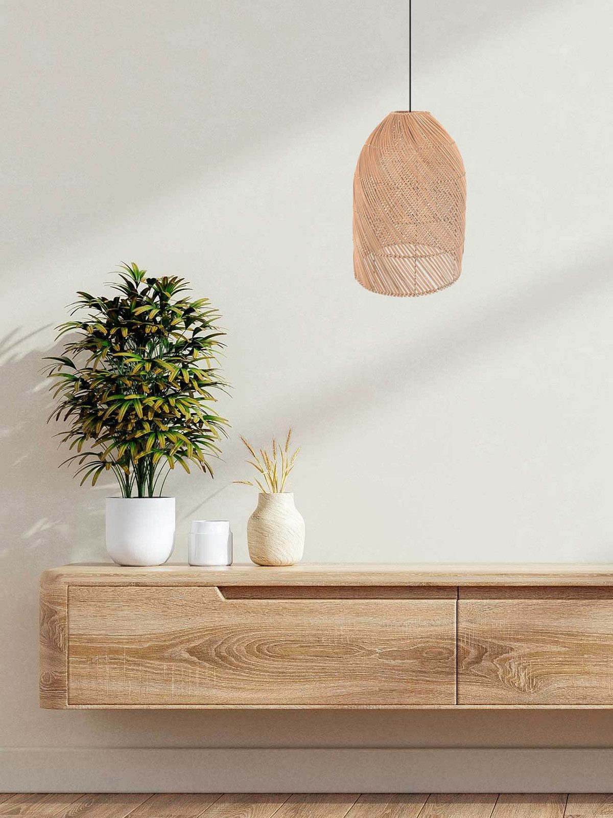 VIVANNO Hängeleuchte Rattan ESSENCE Rund - günstig online kaufen