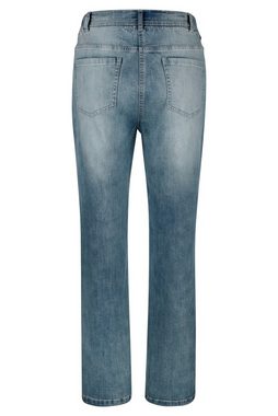 MIAMODA Regular-fit-Jeans Jeans Straight Fit Stickerei sichtbare Knöpfe