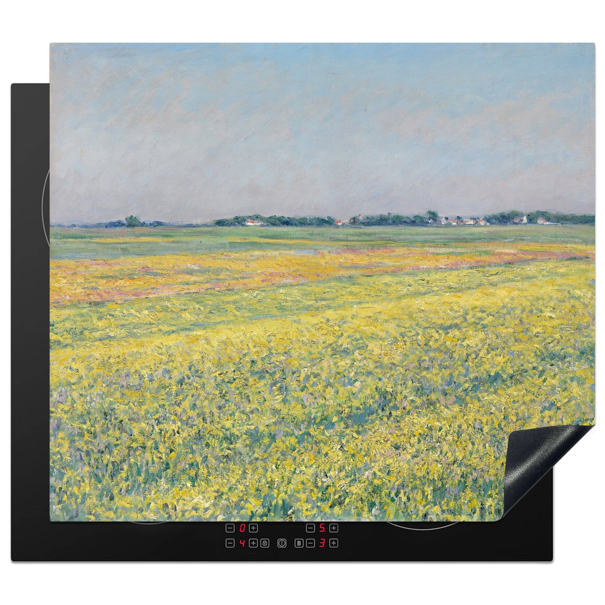 Ceranfeldabdeckung cm, Caillebotte, Gennevilliers nutzbar, tlg), (1 von Herdblende-/Abdeckplatte MuchoWow - Gustave Mobile Vinyl, 60x52 Arbeitsfläche von Gemälde Die Ebene