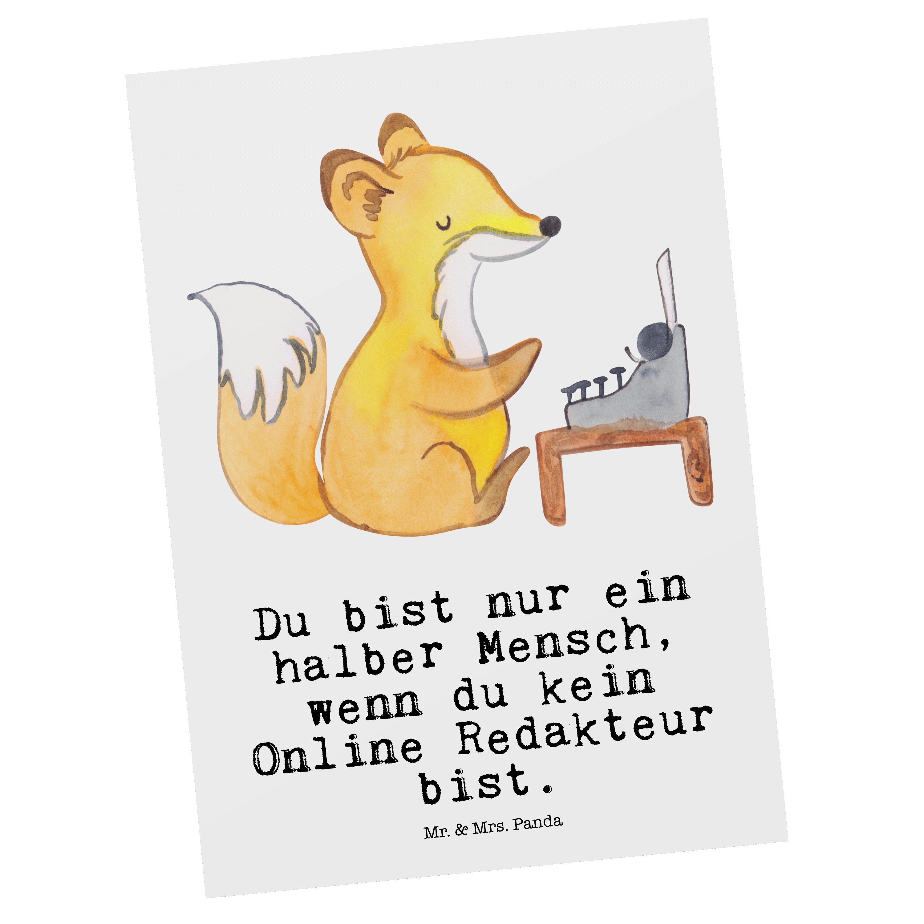 Postkarte & - Ansicht Mrs. Geschenk, Mr. Einladungskarte, mit Panda Herz - Redakteur Online Weiß