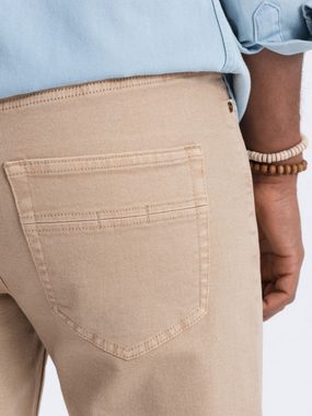 OMBRE Slim-fit-Jeans Herren Jeanshose ohne Reibung SLIM FIT - camel V10