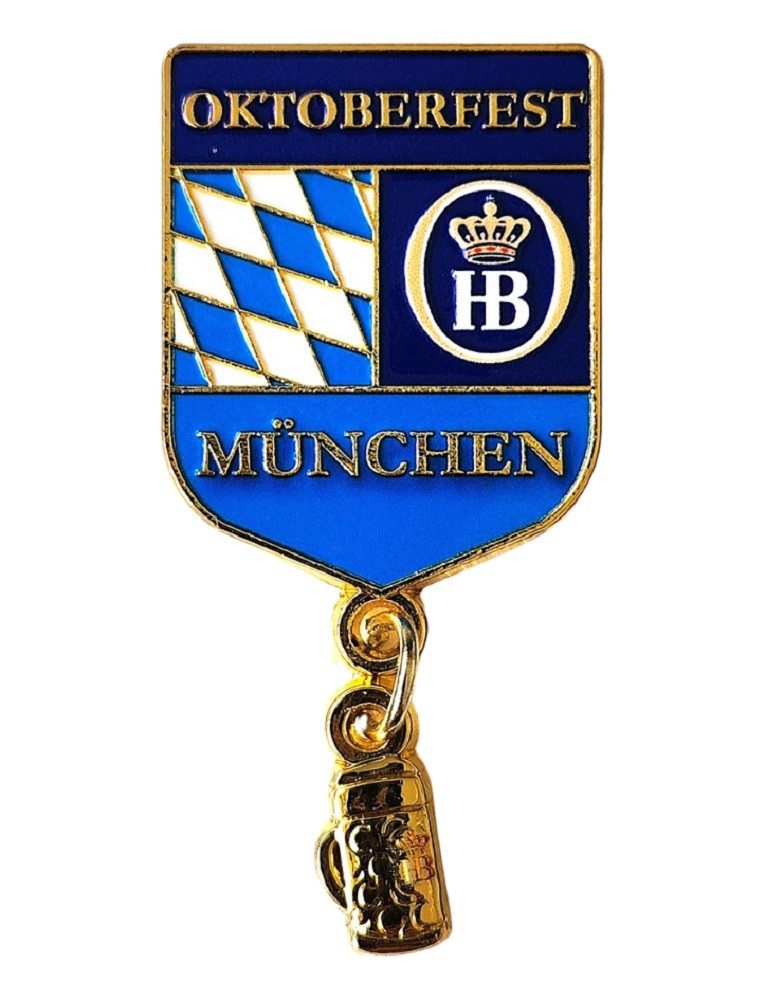 Hofbräuhaus München Anstecknadel, Hofbräuhaus Pin "Wappen", Größe: ca. 5 x 2,8 cm - Material: Metall