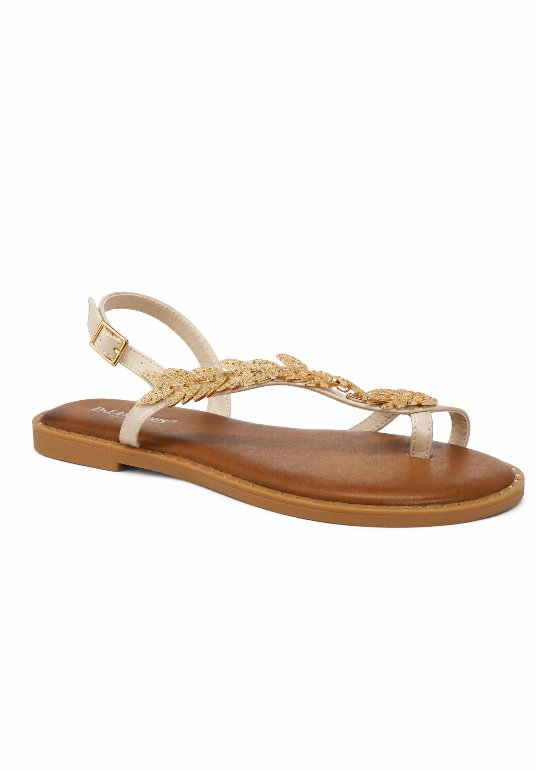 Day Vine Damen Zehentrenner-Sandalen mit Blätterdetails und Fersenriemen Sandalette