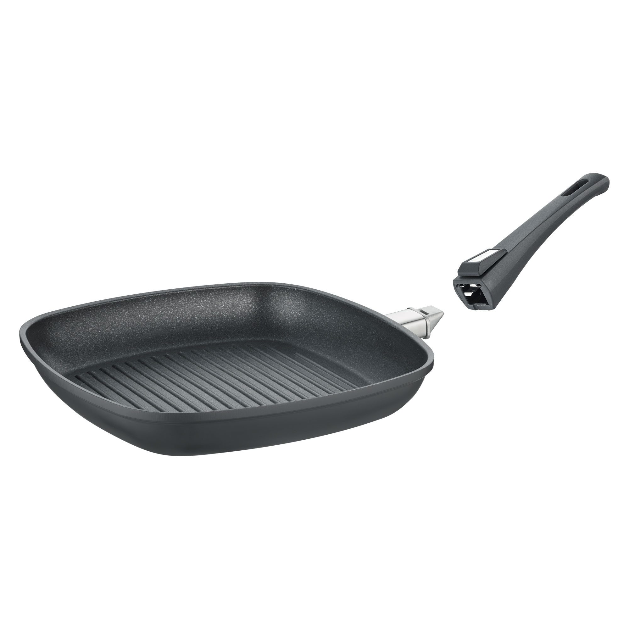 Berndes Grillpfanne mit Glasdeckel 16 cm, Aluminium, schwarz - Vario Click, Aluminium-Vakuumdruckguss