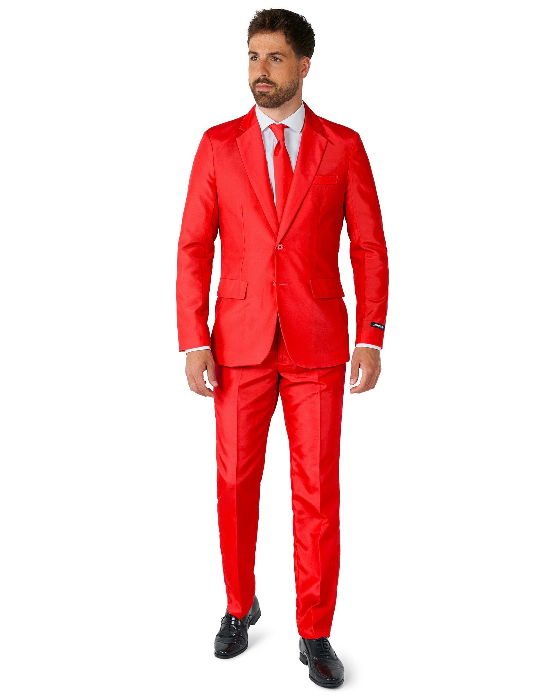 Opposuits Partyanzug Anzug Mr. Solid Suitmeister Herren rot