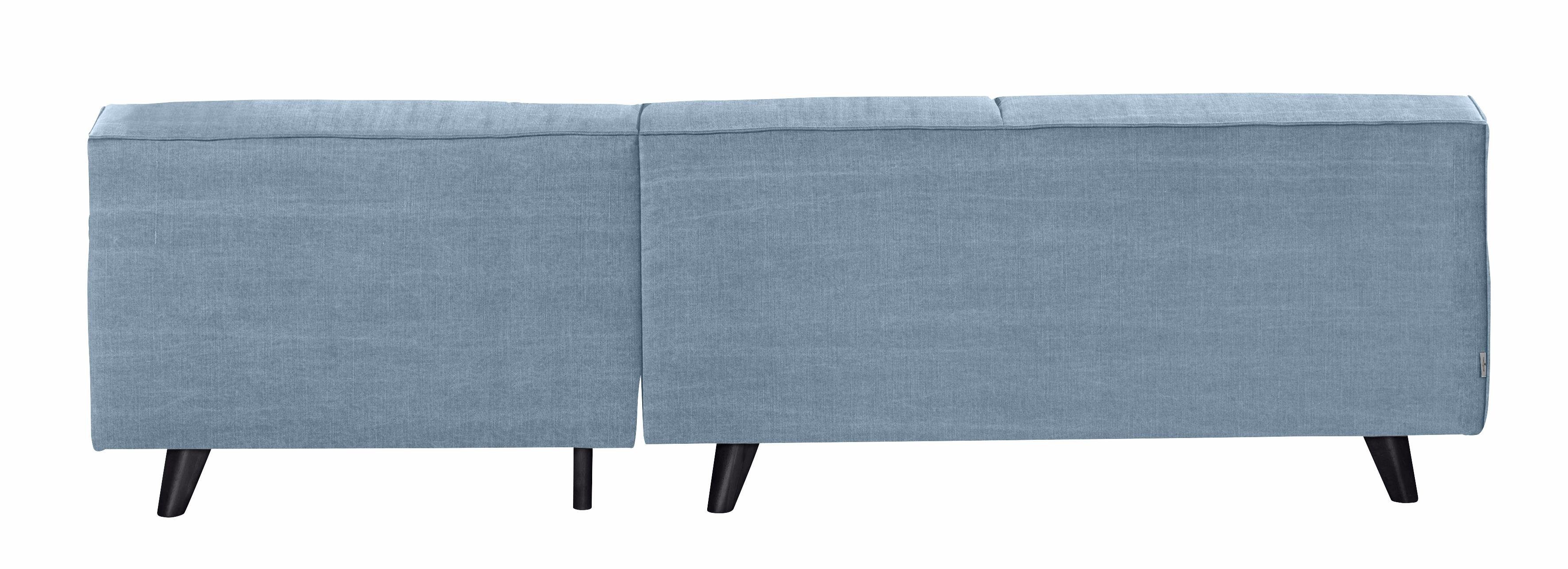 NORDIC HOME TOM Retrolook, Füße Ecksofa wengefarben TAILOR Recamiere, CHIC, mit im