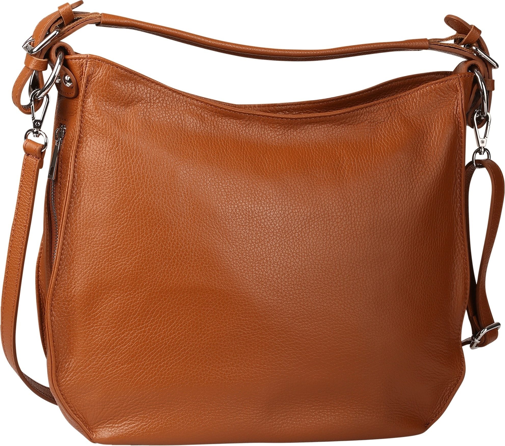 Toscanto Schultertasche Toscanto Tasche tan, mittelbraun (Schultertasche), Damen Schultertasche Leder, tan, mittelbraun ca. 38cm x ca. 31cm