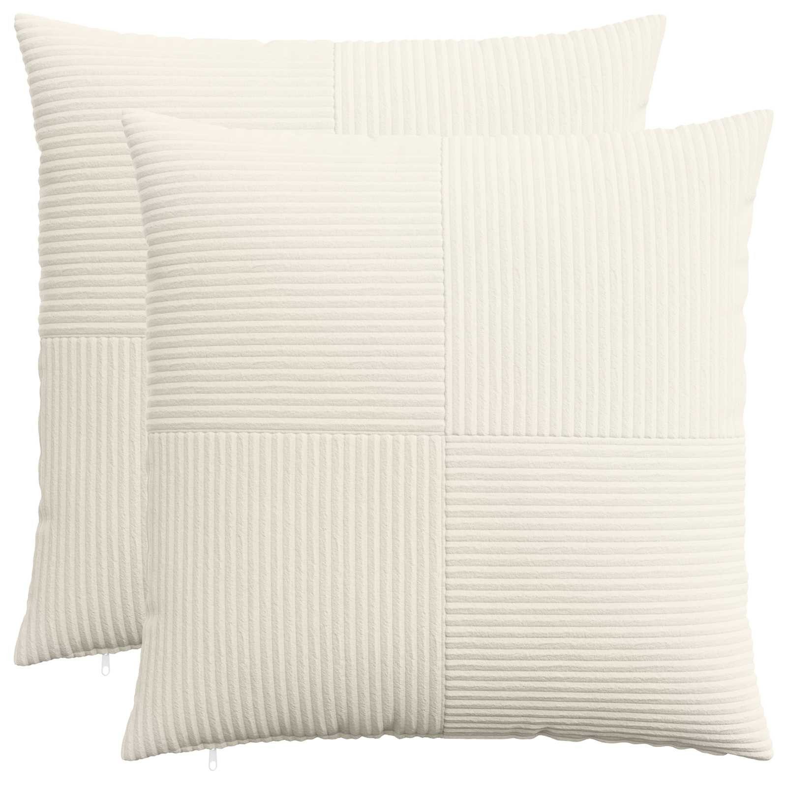 vidaXL Kissenbezug Kissenbezug 2 pcs ALMELO Creme 80 x 80 cm Cord, (2 Stück)