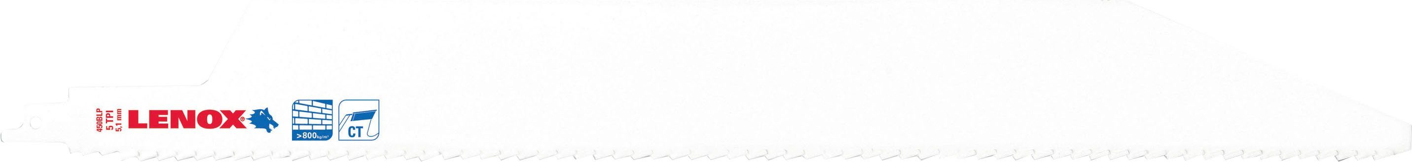 Lenox Säbelsägeblatt 21105450BLP, für Mauerwerk 450x50x1,2mm