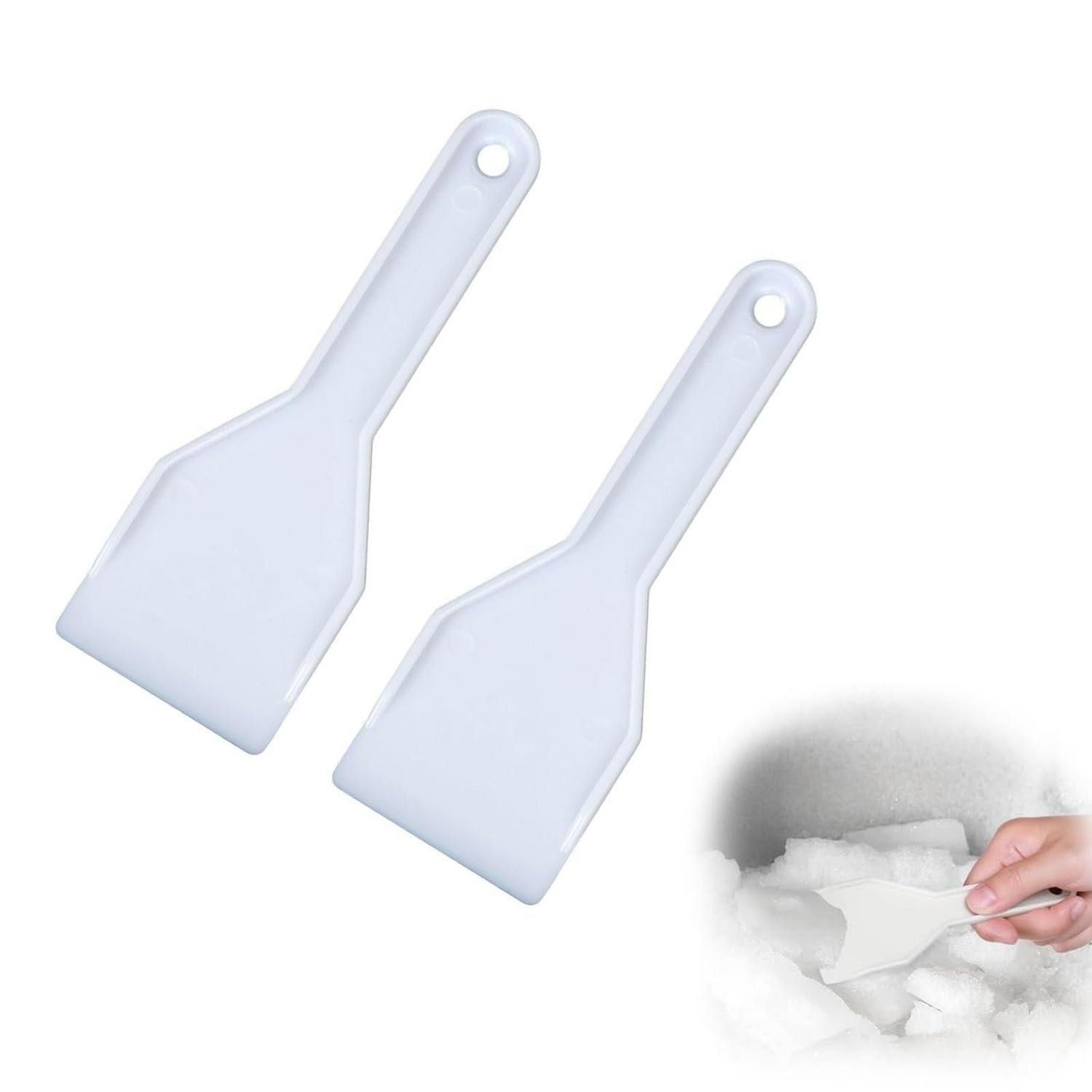 LuxusKollektion Eiskratzer Eiskratzer 2er-Set PVC weiß für Kühlschrank, Gefrierschrank und Auto