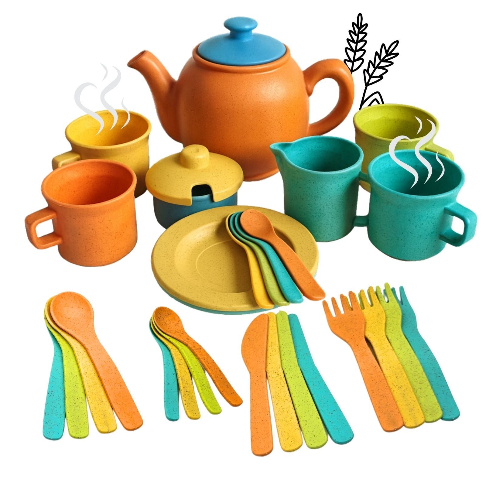 alldoro Spielgeschirr Kinderküchen Teeservice mit Besteck, 32-teilig, für K günstig online kaufen