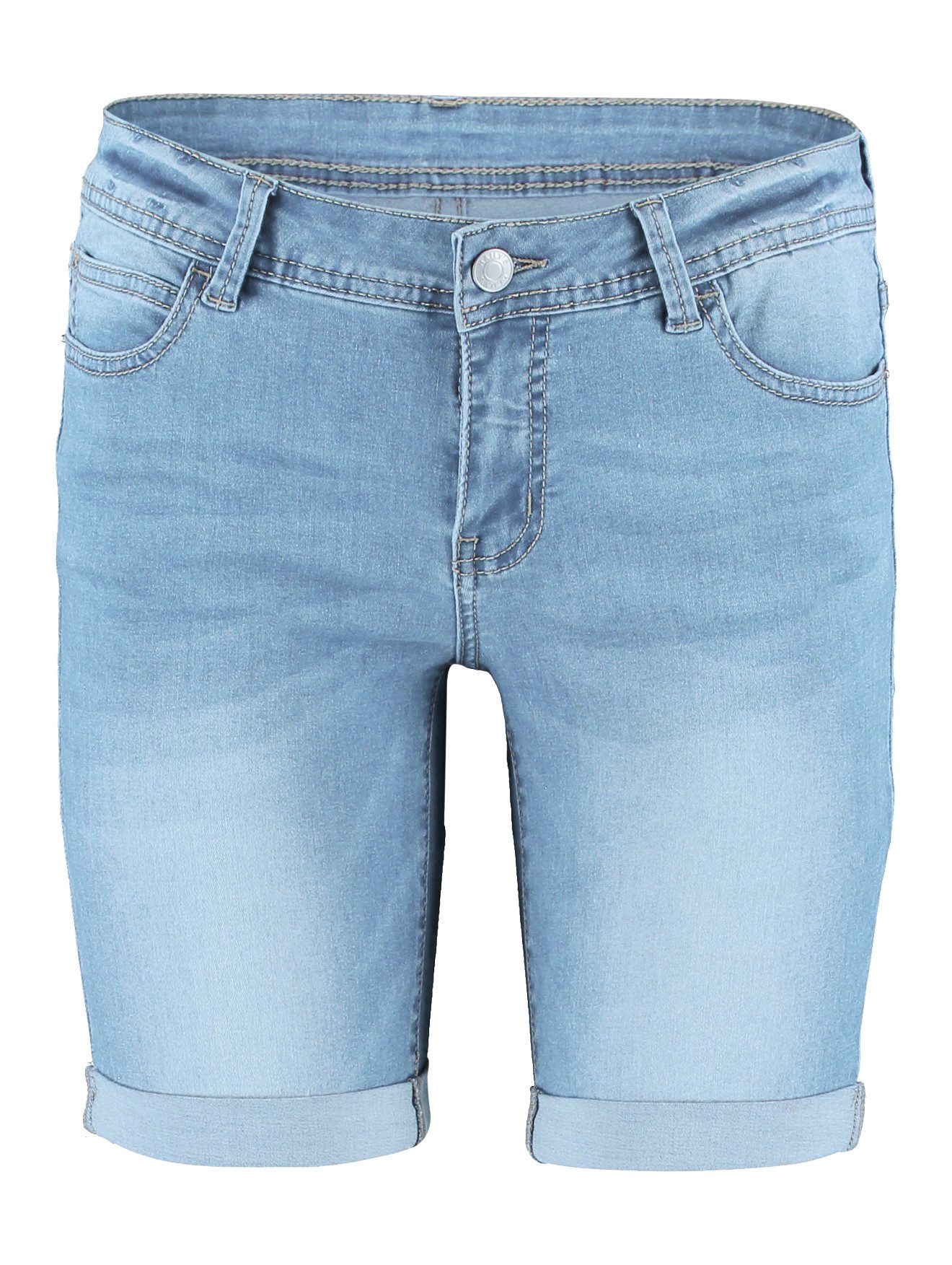 HaILY’S Boyfriend-Jeans Shorts Denim Mid Waist Bermudas 7446 in Blau