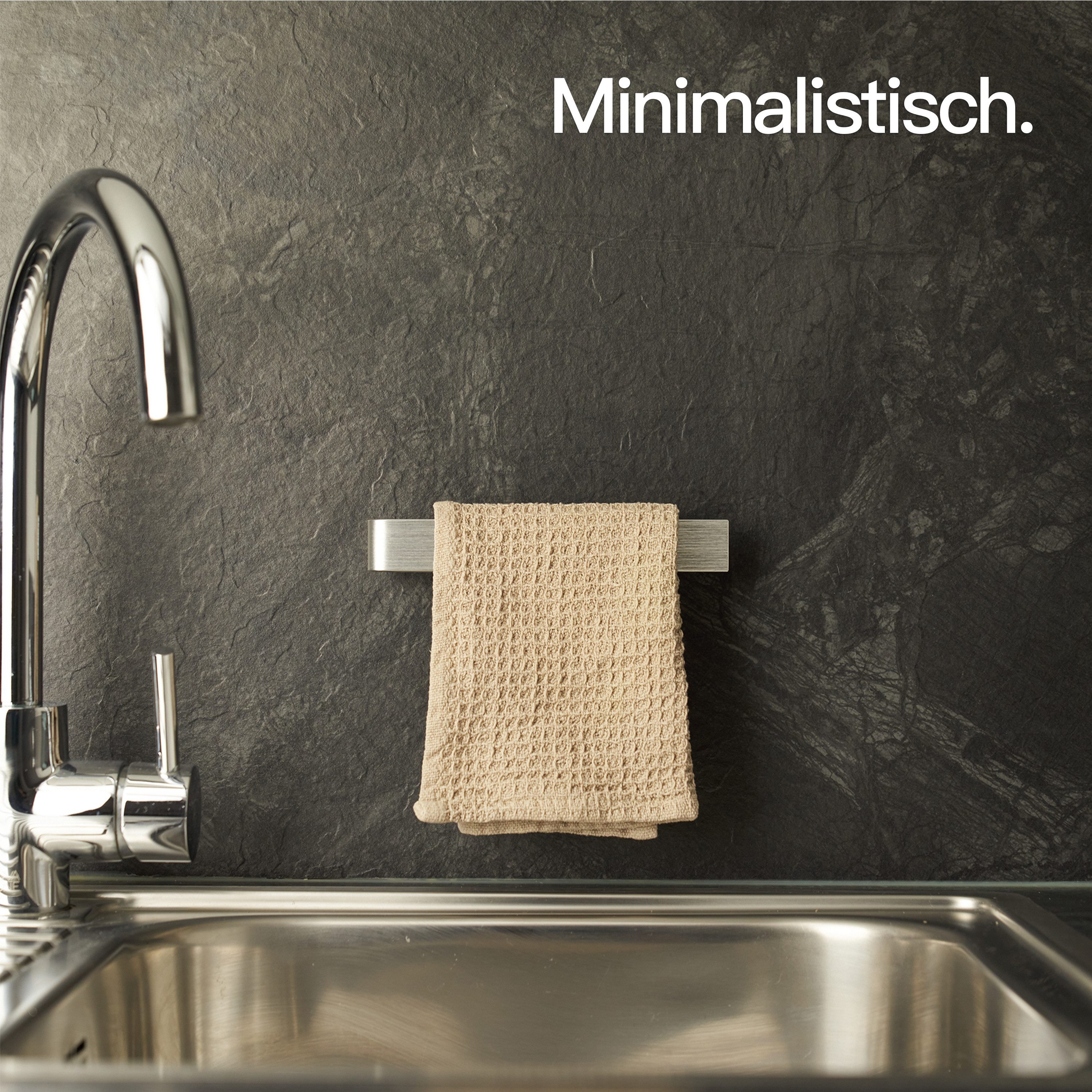 Designfabrik Hamburg Spültuchhalter, Spüllappenhalter ohne Bohren, Lappenhalter, Geschirrtuchhalter, Spülbecken oder Wandmontage