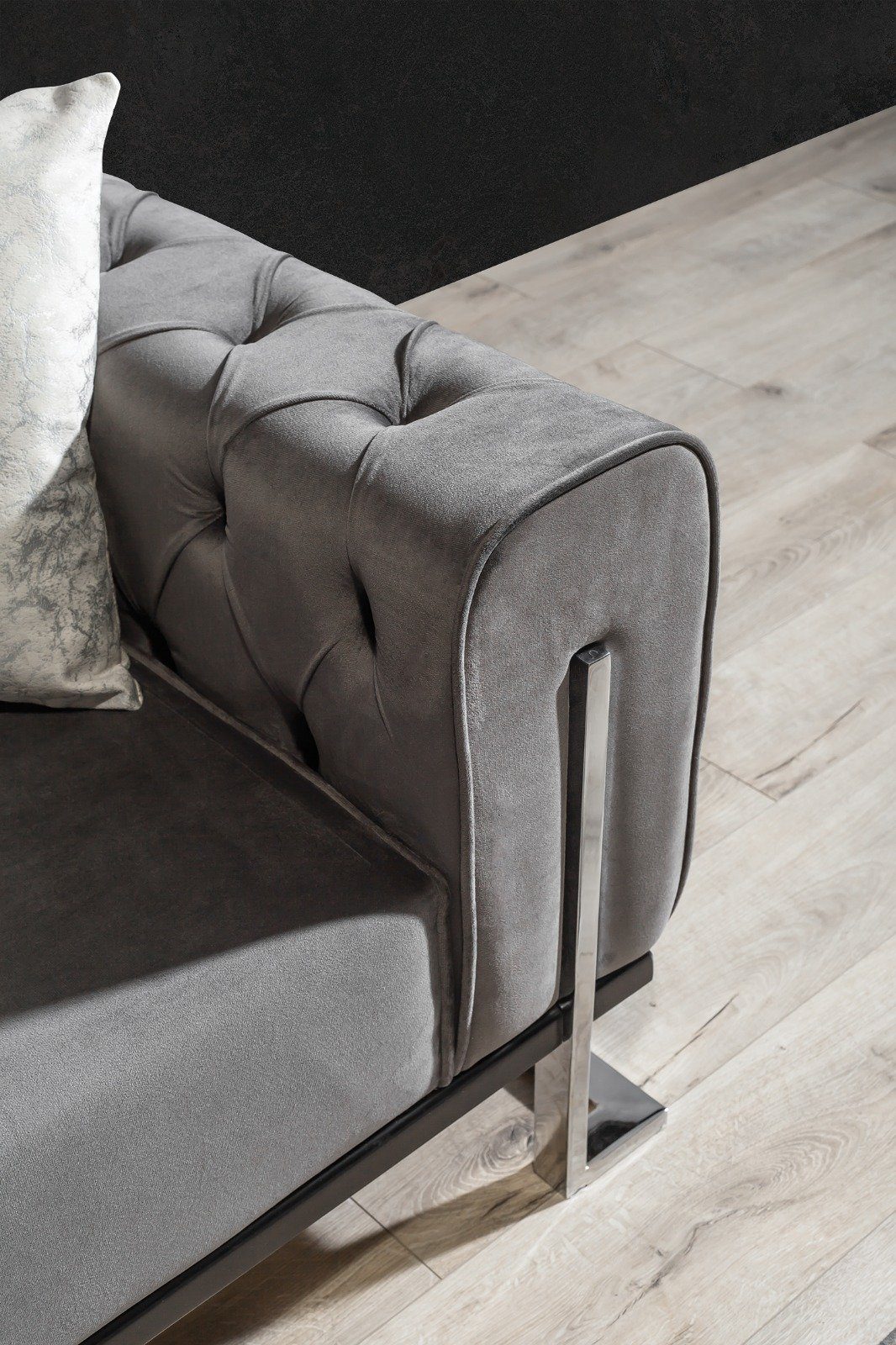 Made Möbel Sitztiefenverstellung, (Set, Samtstoff Quality, Polstergarnitur 2-tlg), Villa eleganter LOFT, Hand