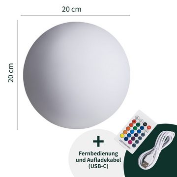 VERDOBA LED Kugelleuchte LED Gartenleuchte - Kugelleuchte Innen & Außen - Leuchtkugel mit Akku, LED, 16-60 Lumen (je nach Farbe)