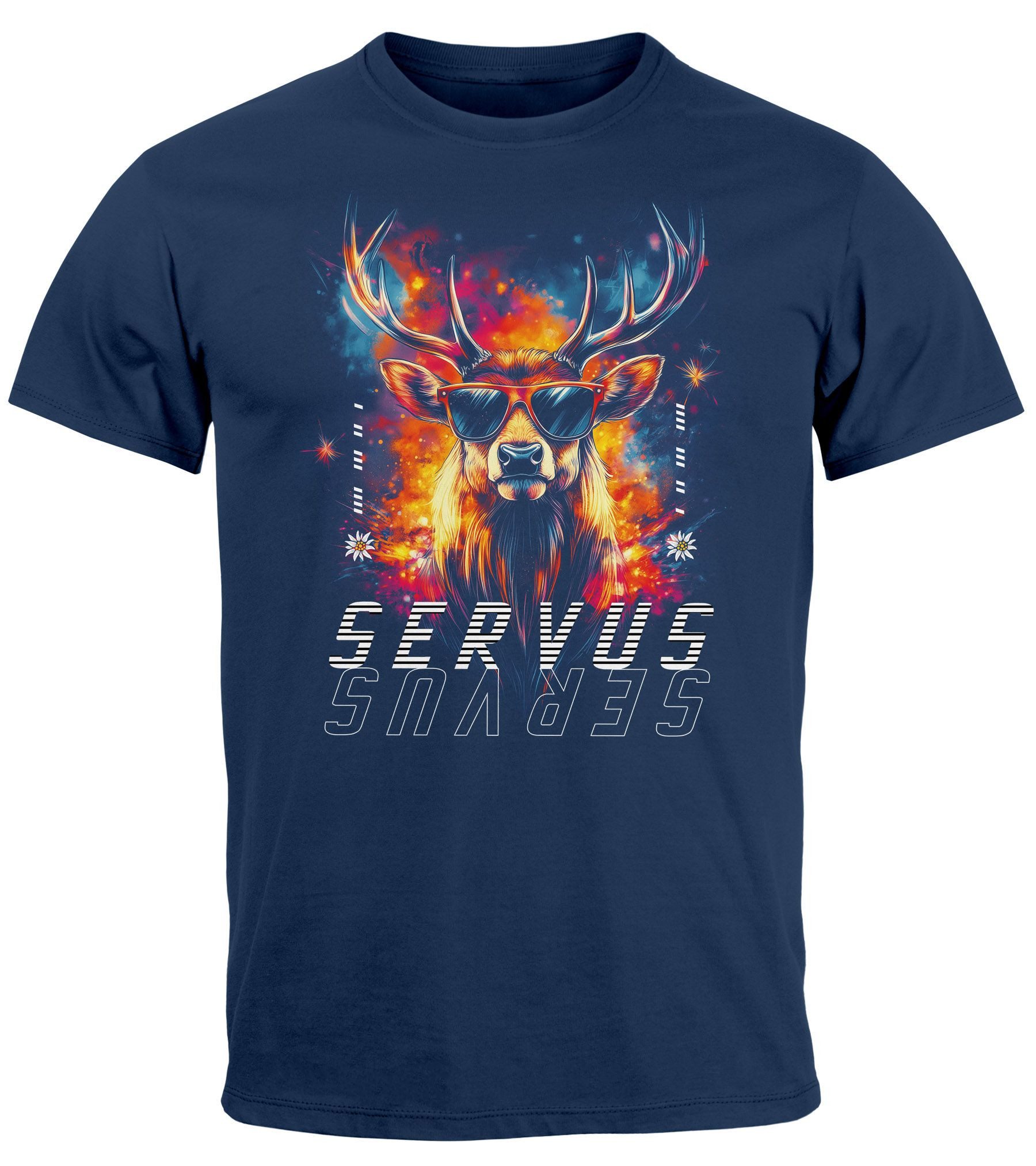 Neverless Print-Shirt Herren T-Shirt Servus Hirsch günstig online kaufen