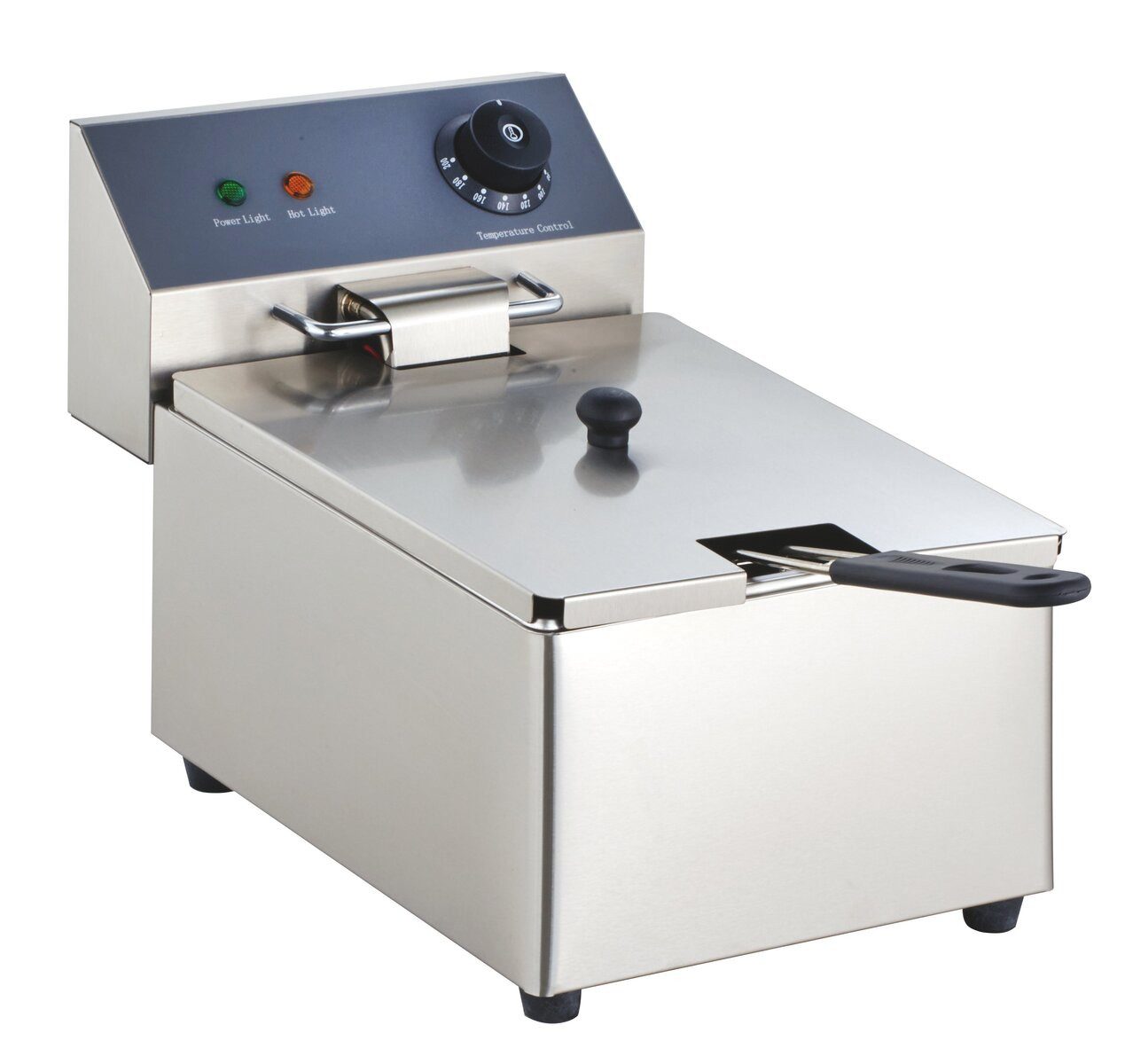 GastroHero Fritteuse Elektro Fritteuse ECO 6 Liter Edelstahl Tischfritteuse, 2500 W