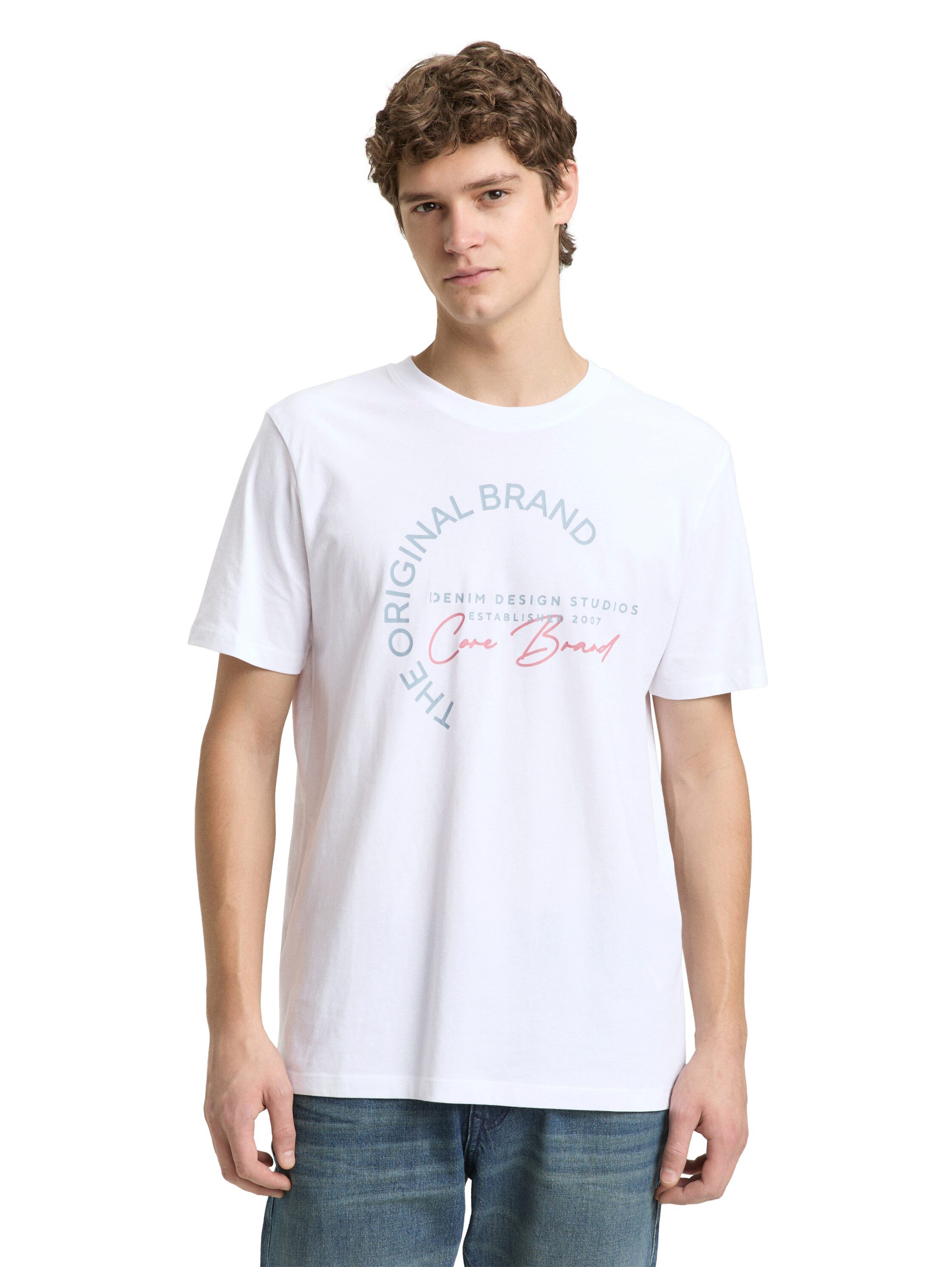 TOM TAILOR Denim Kurzarmshirt mit Logo-Print