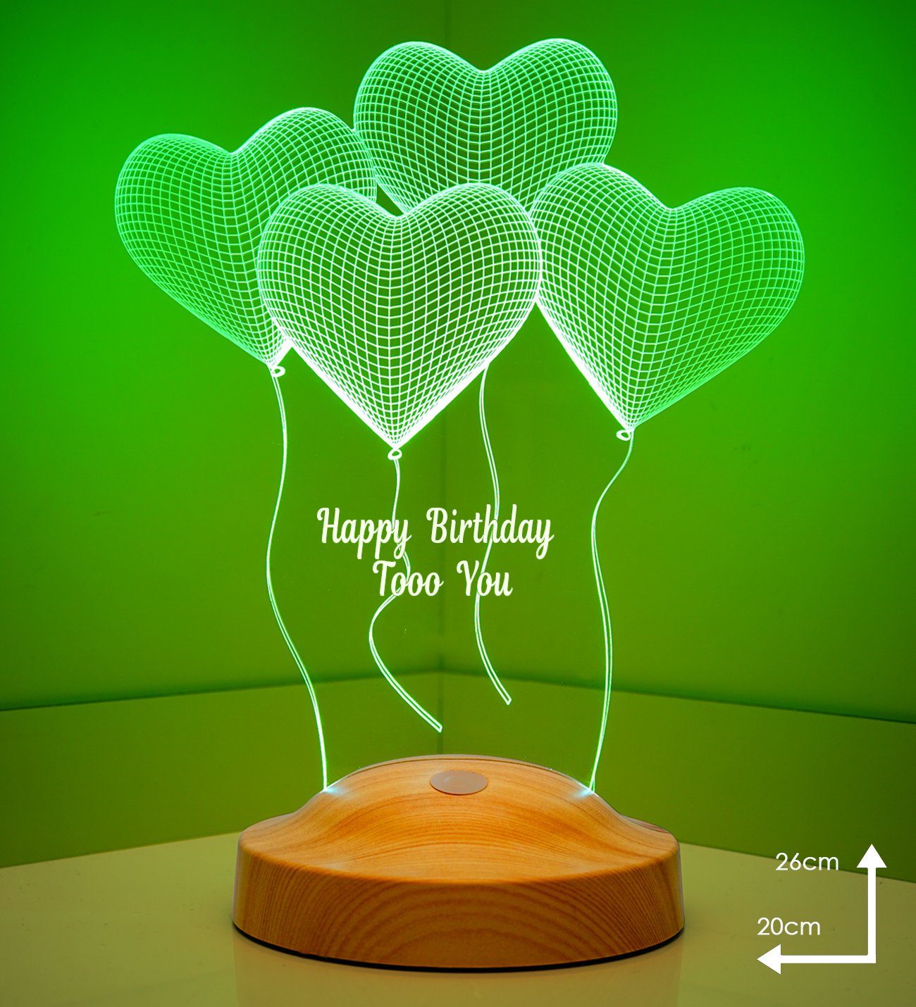 Geschenkelampe LED Nachttischlampe Vier Herzen 3D LED Geburtstagslampe Gesc günstig online kaufen