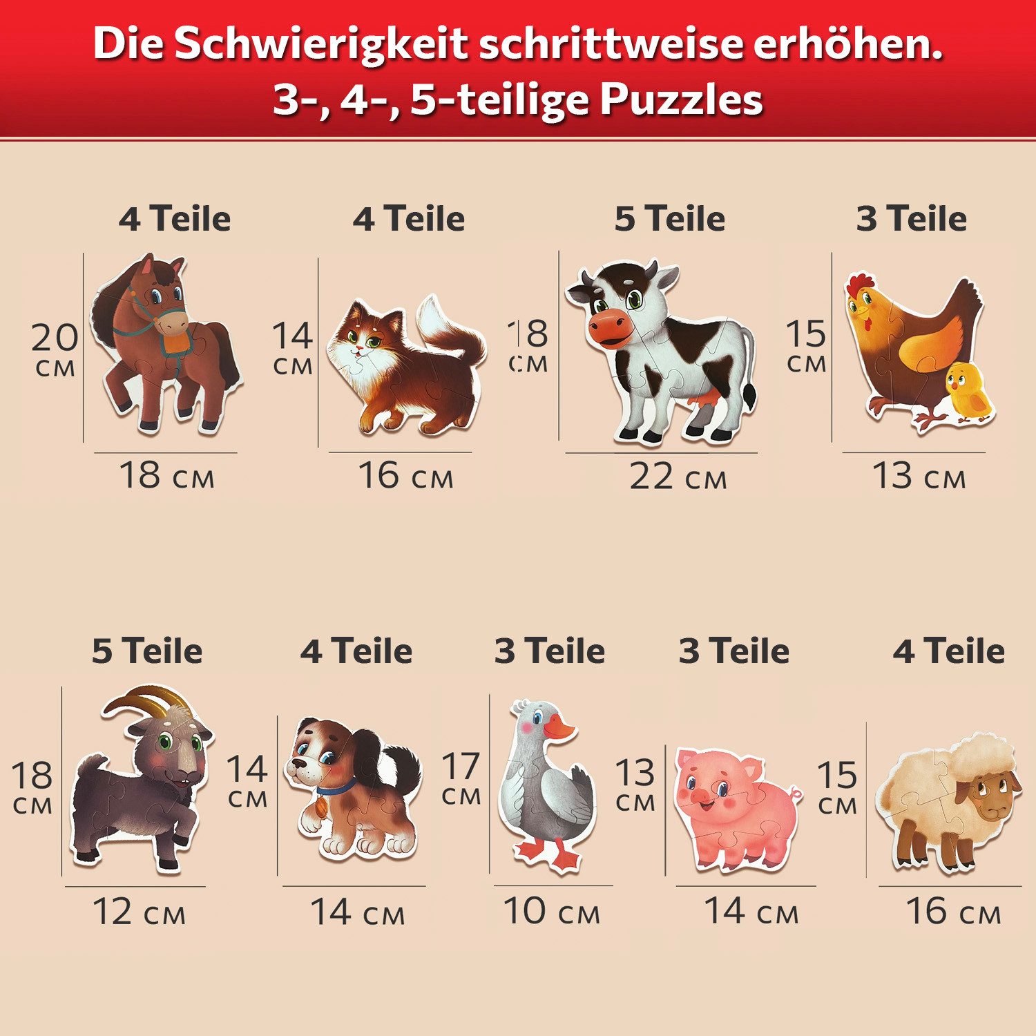 MAGNIKON Puzzle für Kleinkinder Große Teile, Maxi-Puzzles, 3, 4, 5 Teile, P günstig online kaufen