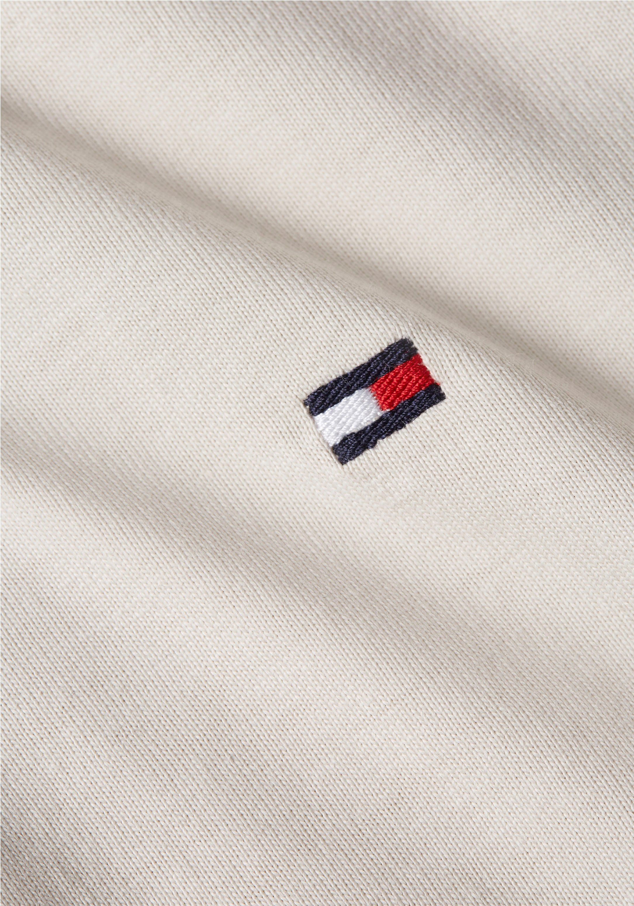 Tommy verdecktem Sweatshirt am Kragen NEW RUGBY Knopfverschluss mit Hilfiger beige PREP