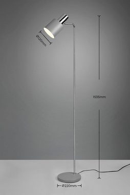 TRIO Leuchten Stehlampe Adam, Ein-/Ausschalter, ohne Leuchtmittel, warmweiß - kaltweiß, Stehleuchte 153cm, exkl 1xE27 max 10W, Kippschalter am Metallschirm