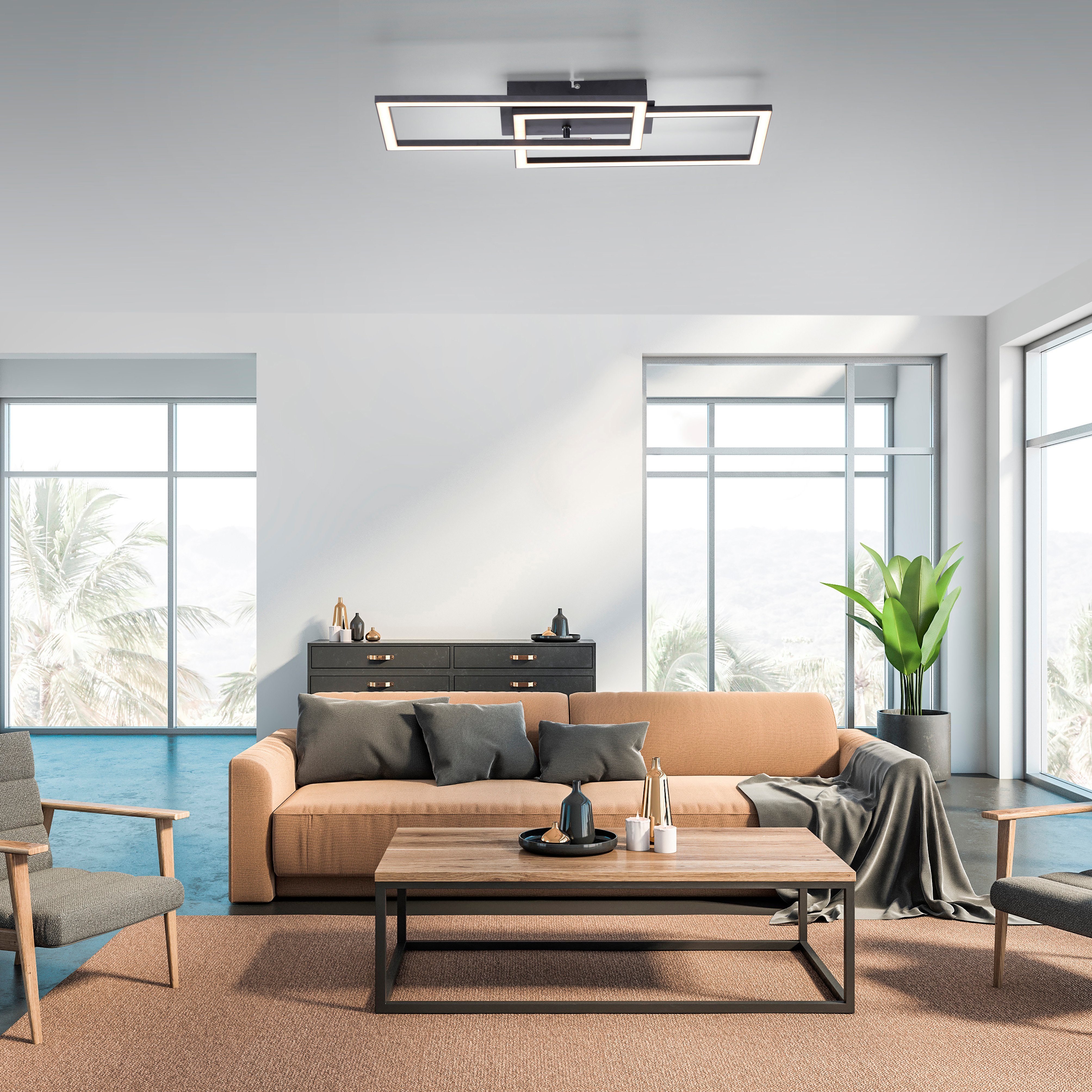 JUST LIGHT Deckenleuchte IVEN, LED fest integriert, Warmweiß, LED, dimmbar, Switchmo, Memory, nach Trennung vom Netz