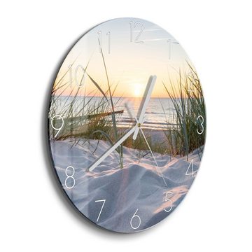 DEQORI Wanduhr 'Ostsee Sonnenuntergang' (Glas Glasuhr modern Wand Uhr Design Küchenuhr)