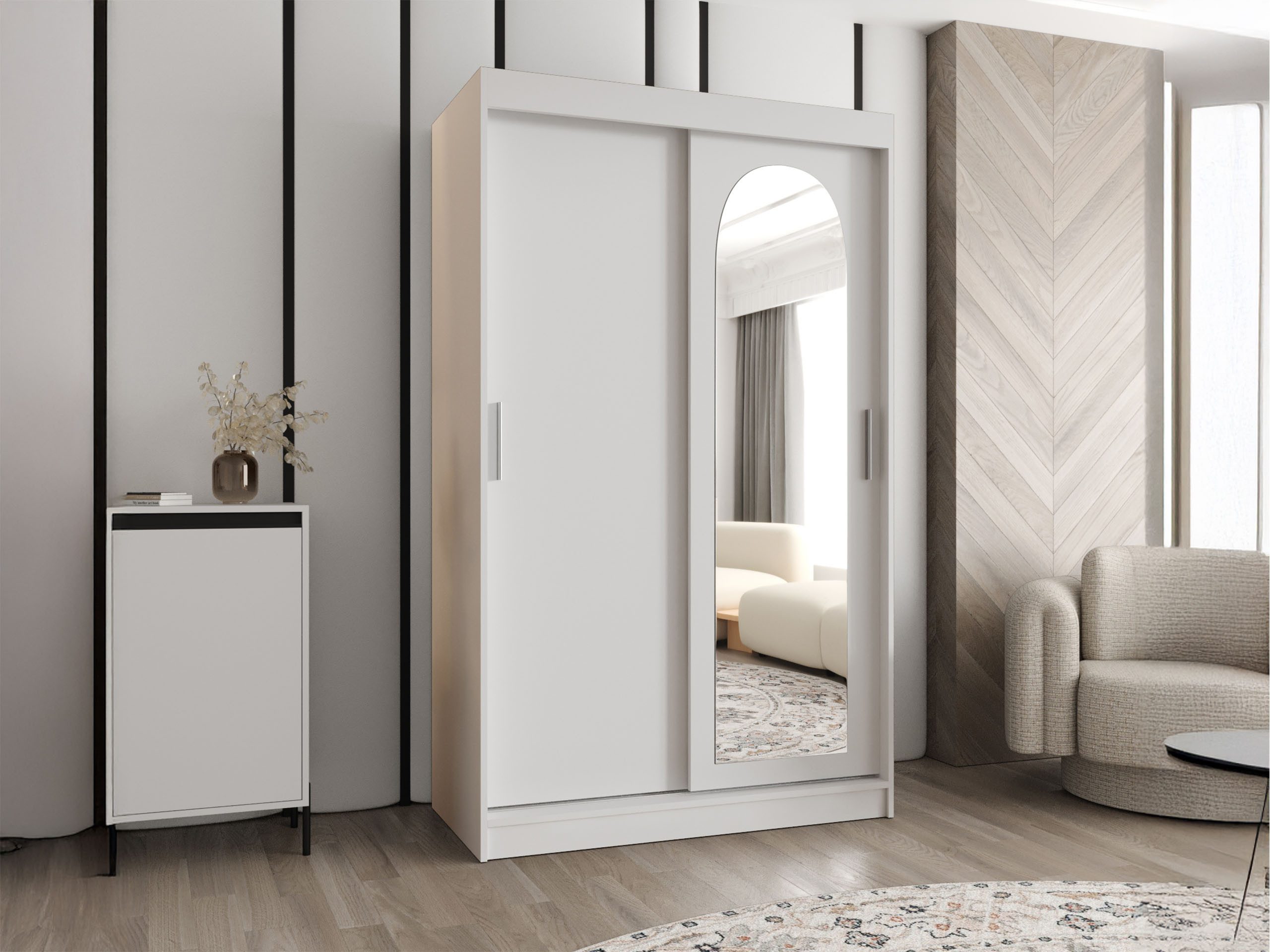 MIRJAN24 Kleiderschrank Selfie 120 cm (mit zwei Schiebetüren) 120x62x200 cm