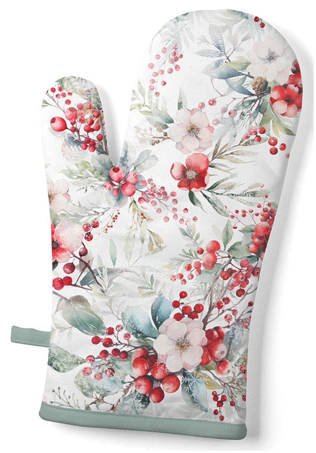 Ambiente® Topfhandschuhe Winter berries, (1-tlg., 1-teilig), Ofenhandschuh wattiert Größe: ca.18x30cm