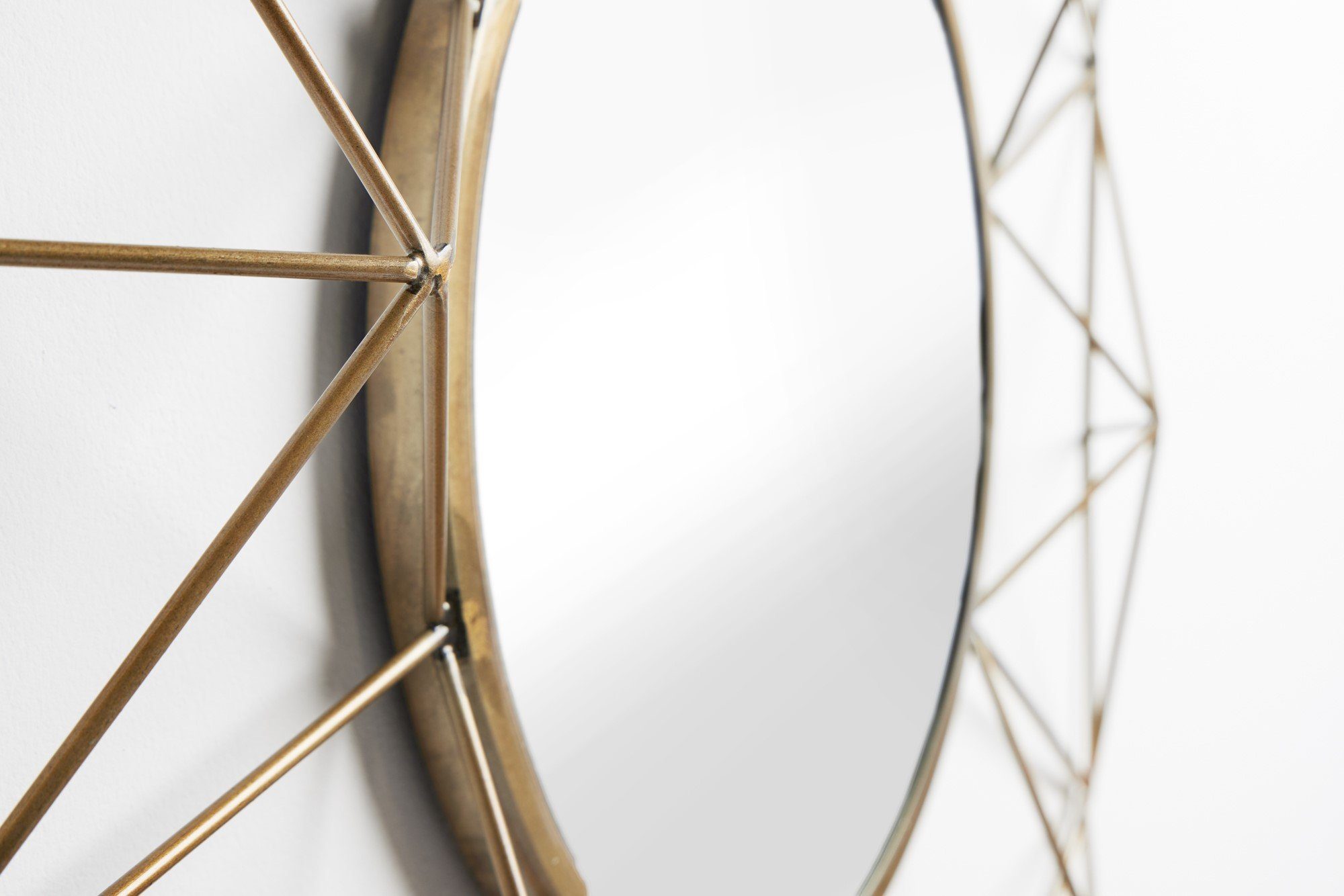 riess-ambiente Wandspiegel DIAMOND L 80cm messing (Einzelartikel, 1-St), Wohnzimmer · Metall · Gold · Retro Design · Handmade · Schlafzimmer