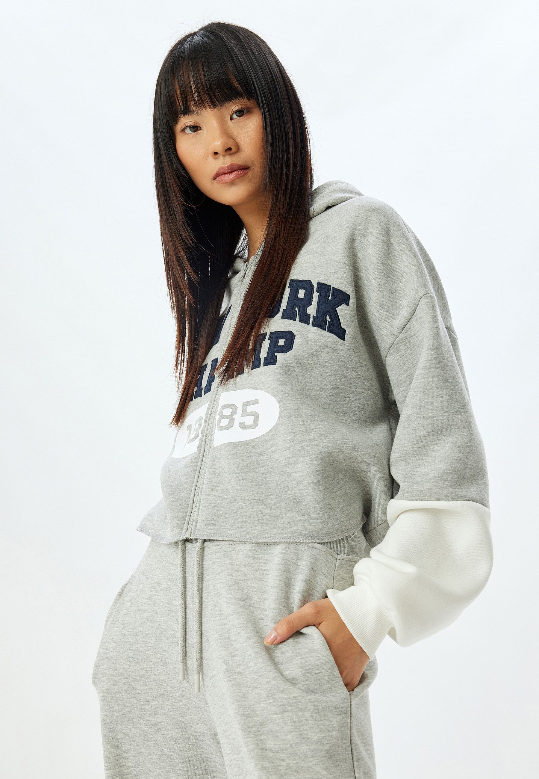 Koton Kapuzensweatshirt Mit Kapuze-Vollreißverschluss Mit Stickerei