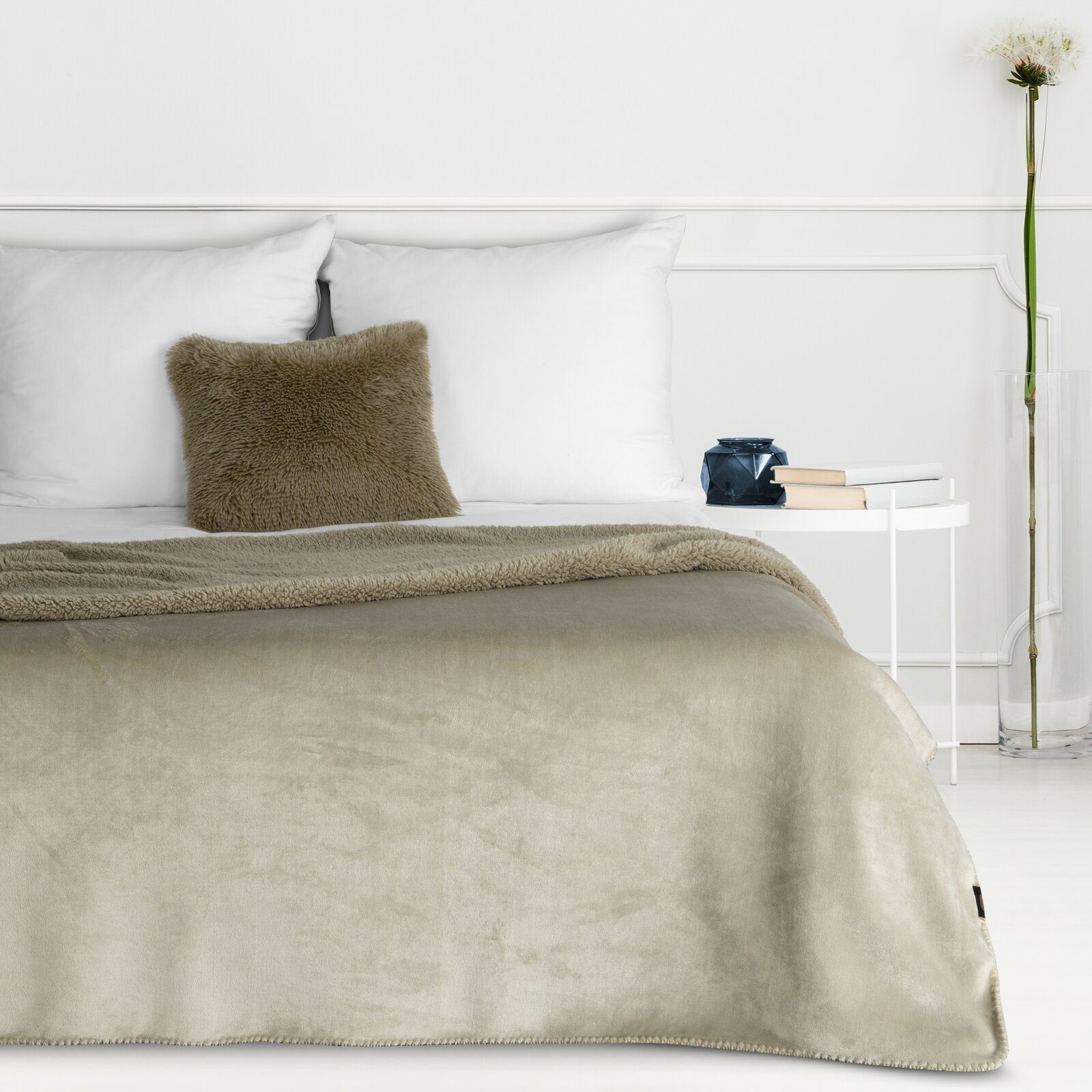 Wohndecke TEDY warme Decke für Herbst & Winter, Eurofirany, Teddy-Fleece, kuschelige Sofadecke, Sesselschoner, Extra weich