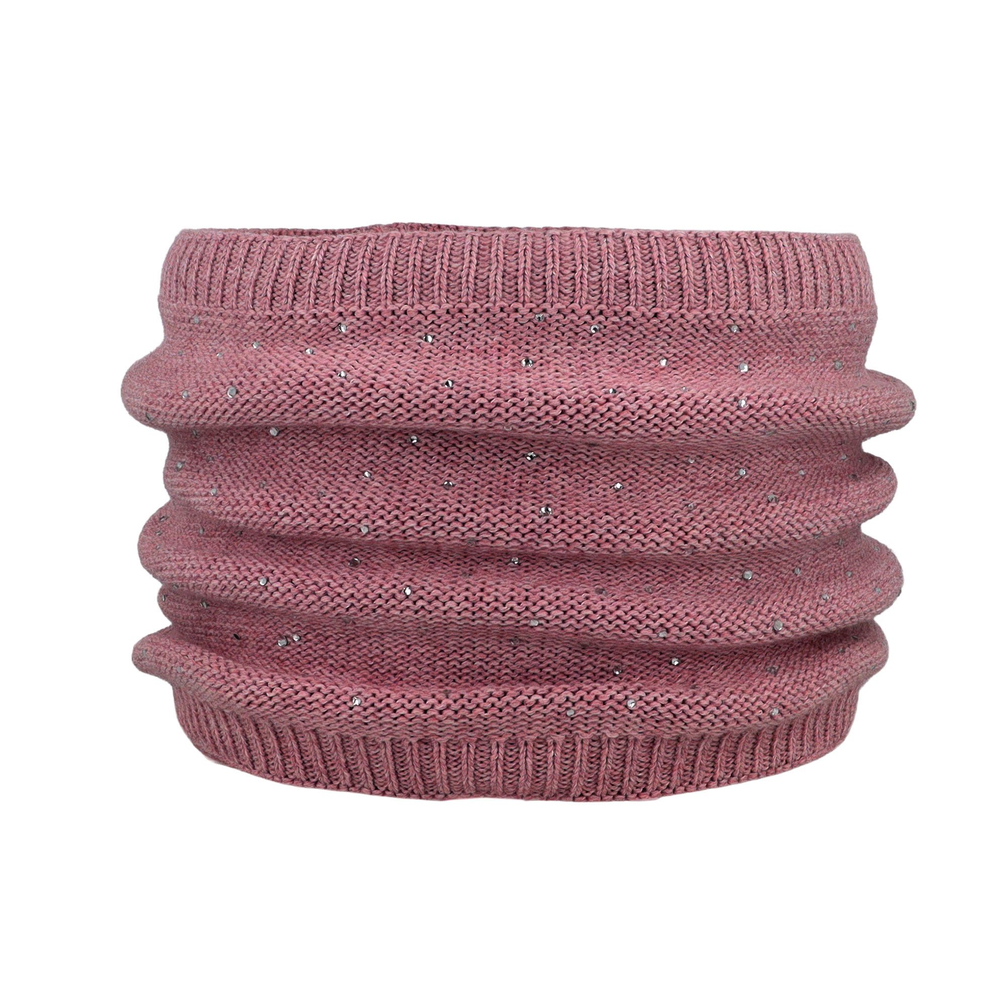 MAXIMO Loop, Schlauchschal, Strick, Studs, Wollmischung, Fleecefutter, 20 x 26 cm