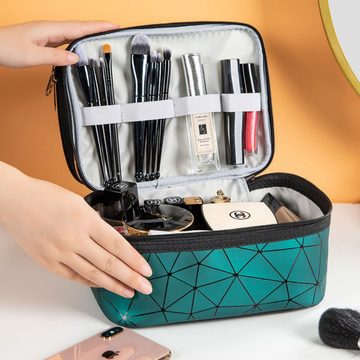 Fivejoy Kosmetiktasche Doppellagige Make-up-Tasche, Reise-Make-up-Taschen mit Reißverschluss (wasserdicht, großes Fassungsvermögen, Kulturbeutel, Damen und Mädchen), transparente Make-up-Aufbewahrungstasche für Geschäftsreisen