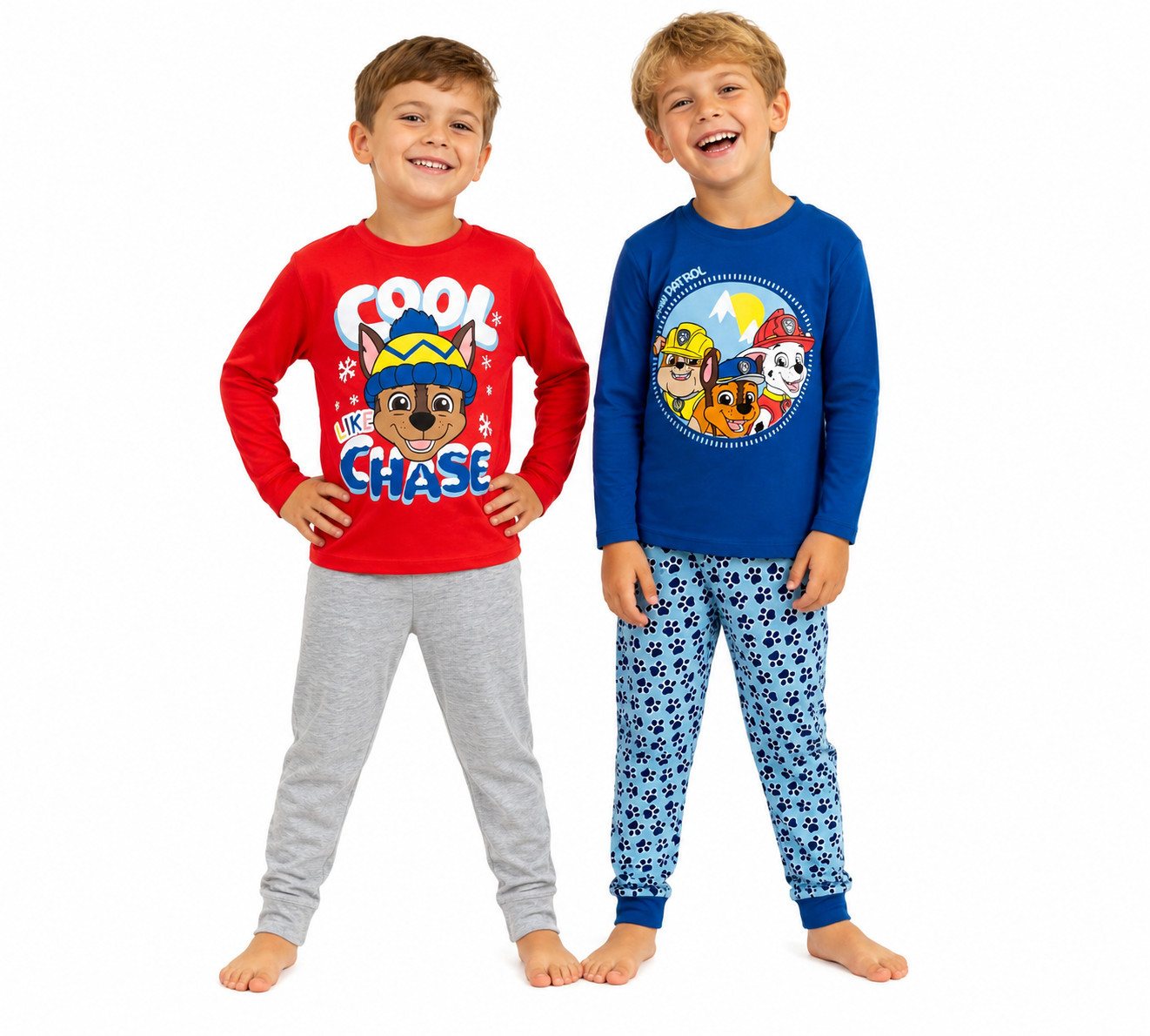 PAW PATROL Pyjama 2x Paw Patrol Jungen Schlafanzug Pyjama 4 Teile lange Hose