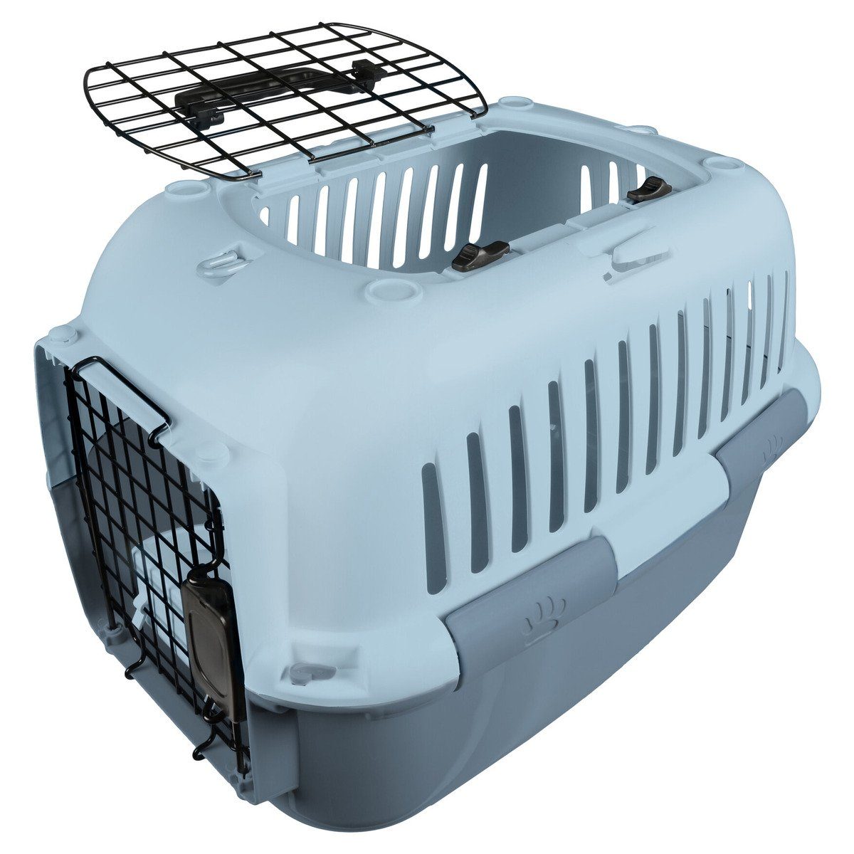 Transportbox für Haustiere Weiß Blau 55x36x36 cm Polypropylen