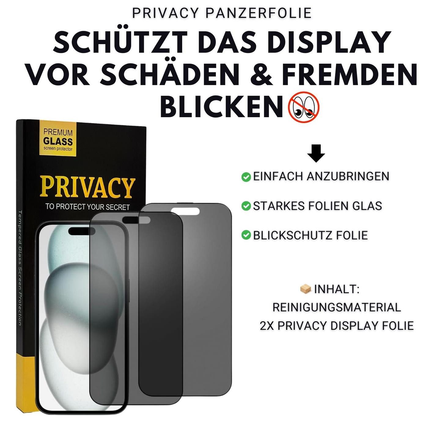 CoolGadget Handyhülle Premium Handyhülle mit verstellbarer Handykette für iPhone 12, Hülle zum Umhängen Kette inkl. 2x Blickschutz Displayfolie aus Glas