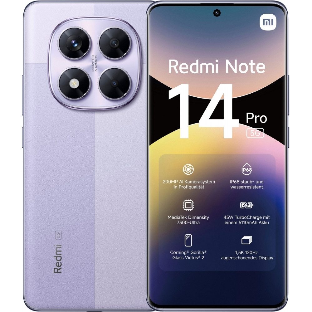 Xiaomi Redmi Note 14 Pro 5G 512 GB / 12 GB - Smartphone - lavender purple Smartphone