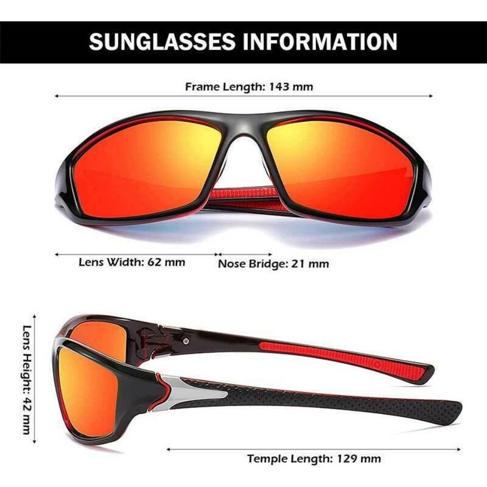 Lamon Sonnenbrille Polarisierte Sonnenbrille Unisex UV400 Gelb Sport Outdoor Square Angeln