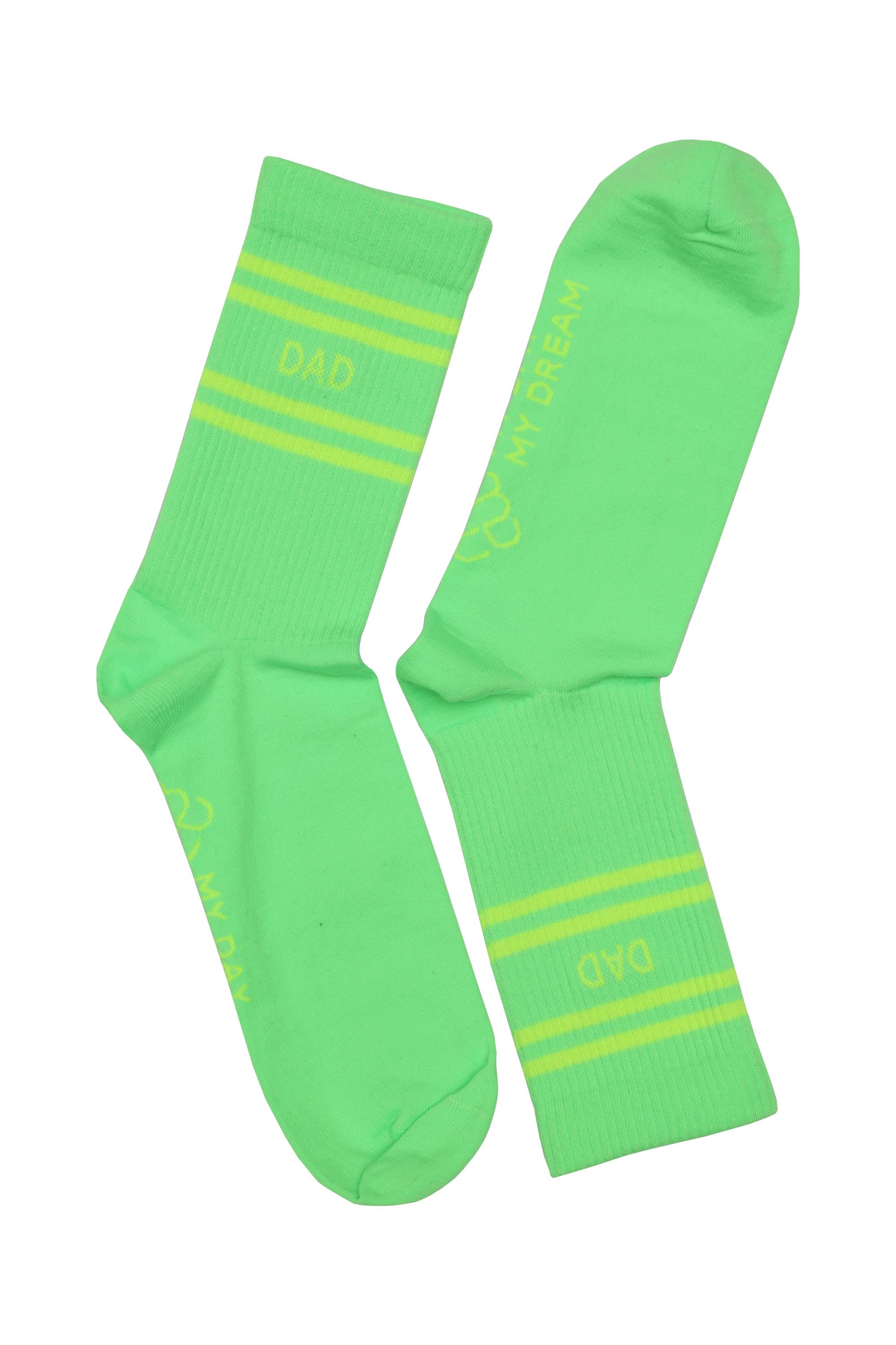 My Day My Dream Tennissocken My Day My Dream Шкарпетки Strümpfe Neon Grün Dad