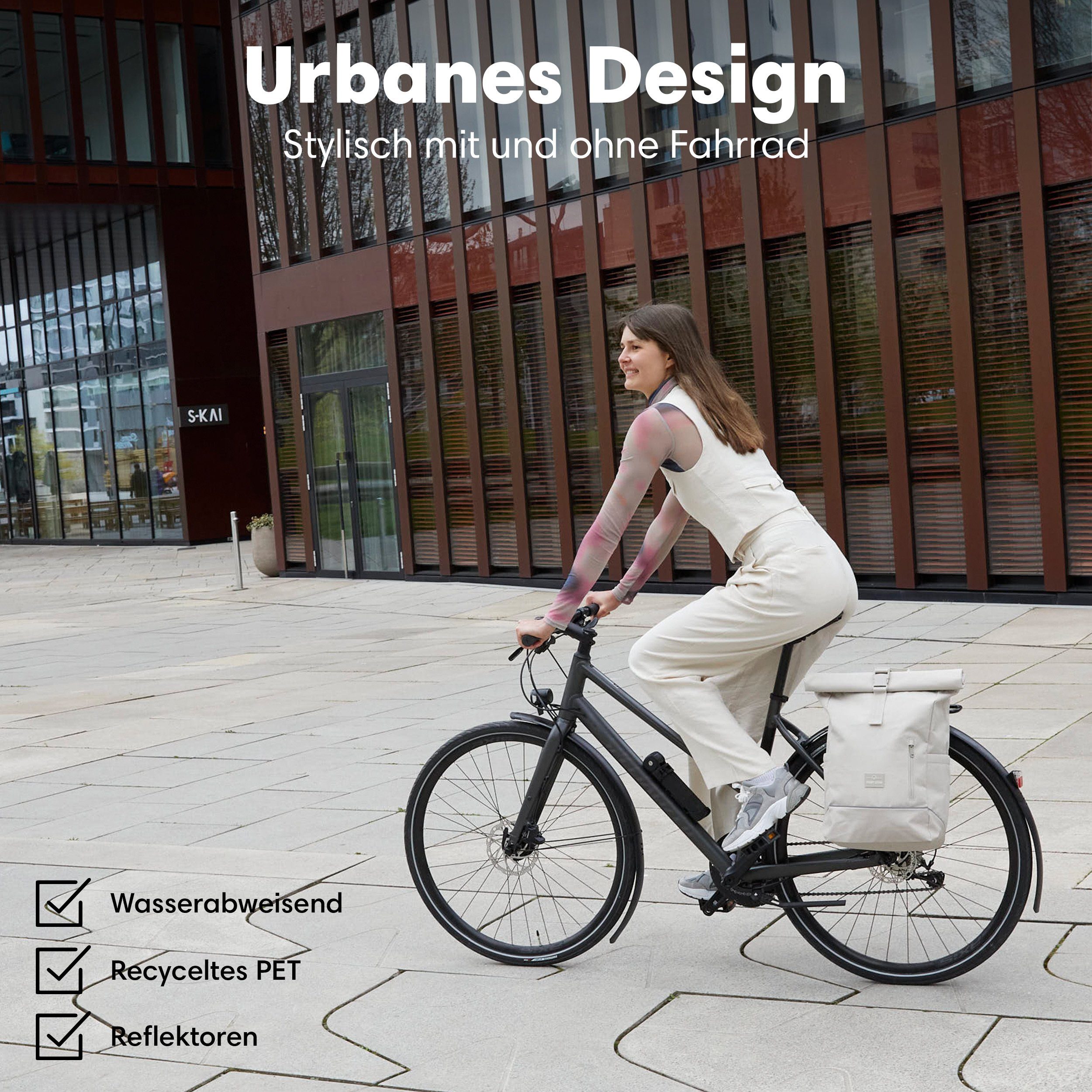 Johnny Urban Fahrradtasche ROBIN MEDIUM BIKE, 2in1 Rucksack und Fahrradtasche (1-tlg), Flexible Größe, Wasserabweisend