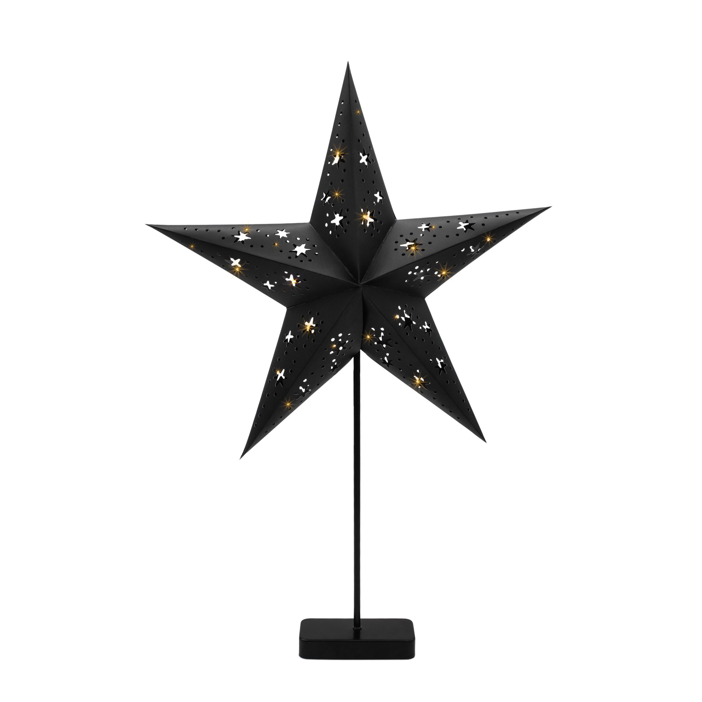 Spetebo LED Stern Deko Leuchte Weihnachtsstern aus Papier in schwarz, Timer günstig online kaufen