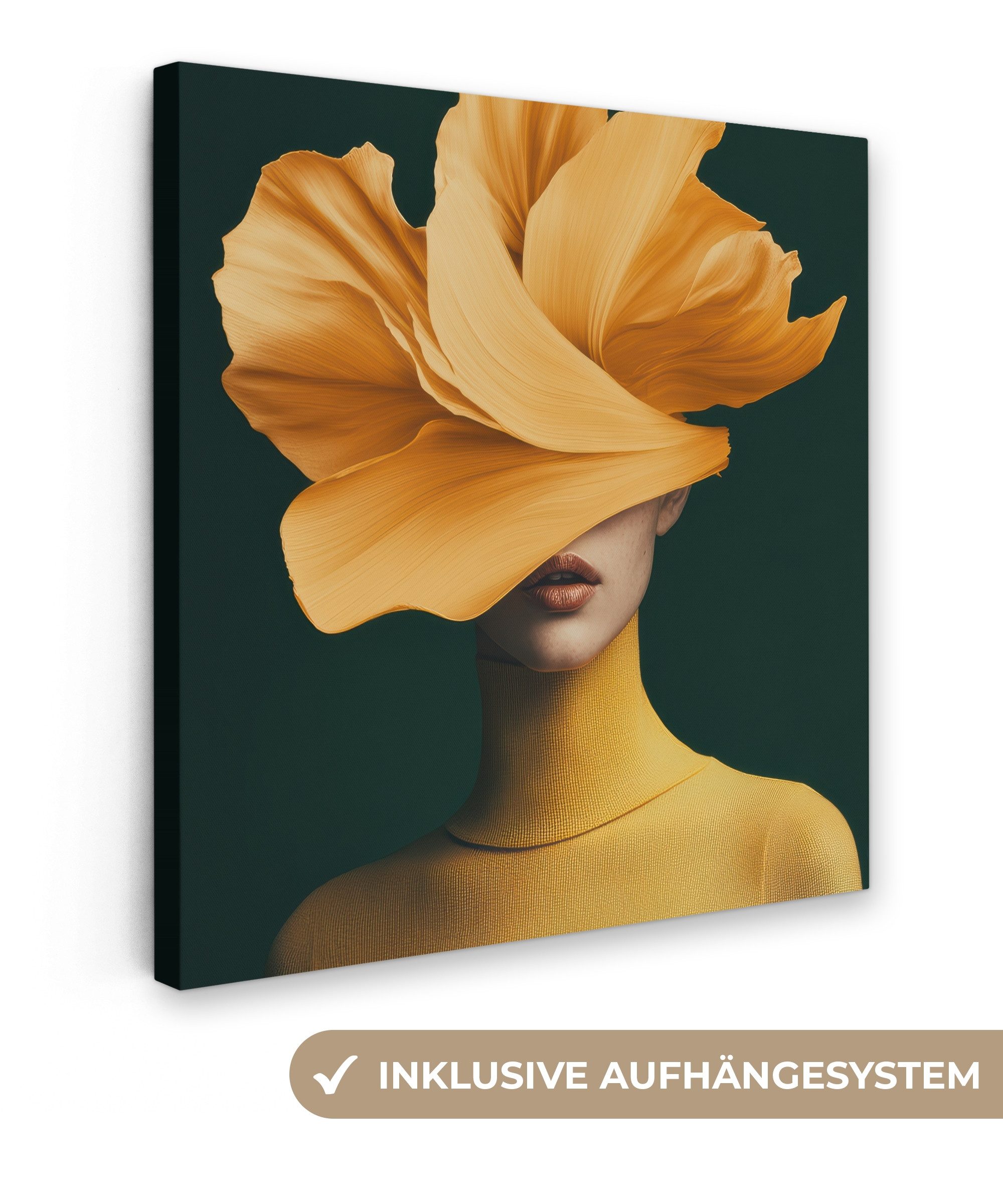 OneMillionCanvasses® Leinwandbild Frau - Hut - günstig online kaufen
