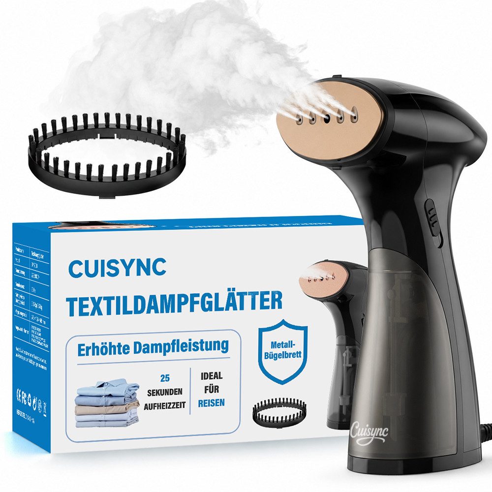 CUISYNC Dampfglätter GY-2000, 1600 W, 1600 W starker Dampf, 150 ml Wassertank, vertikal und horizontal