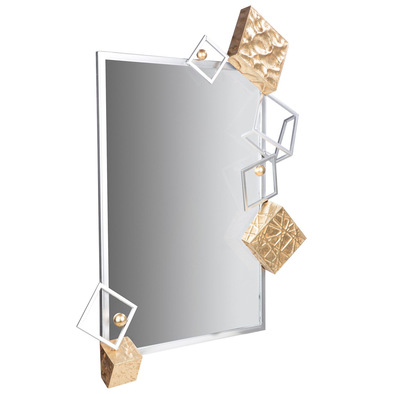 GILDE Wandspiegel Spiegel Cubes silberfarben (1-St)