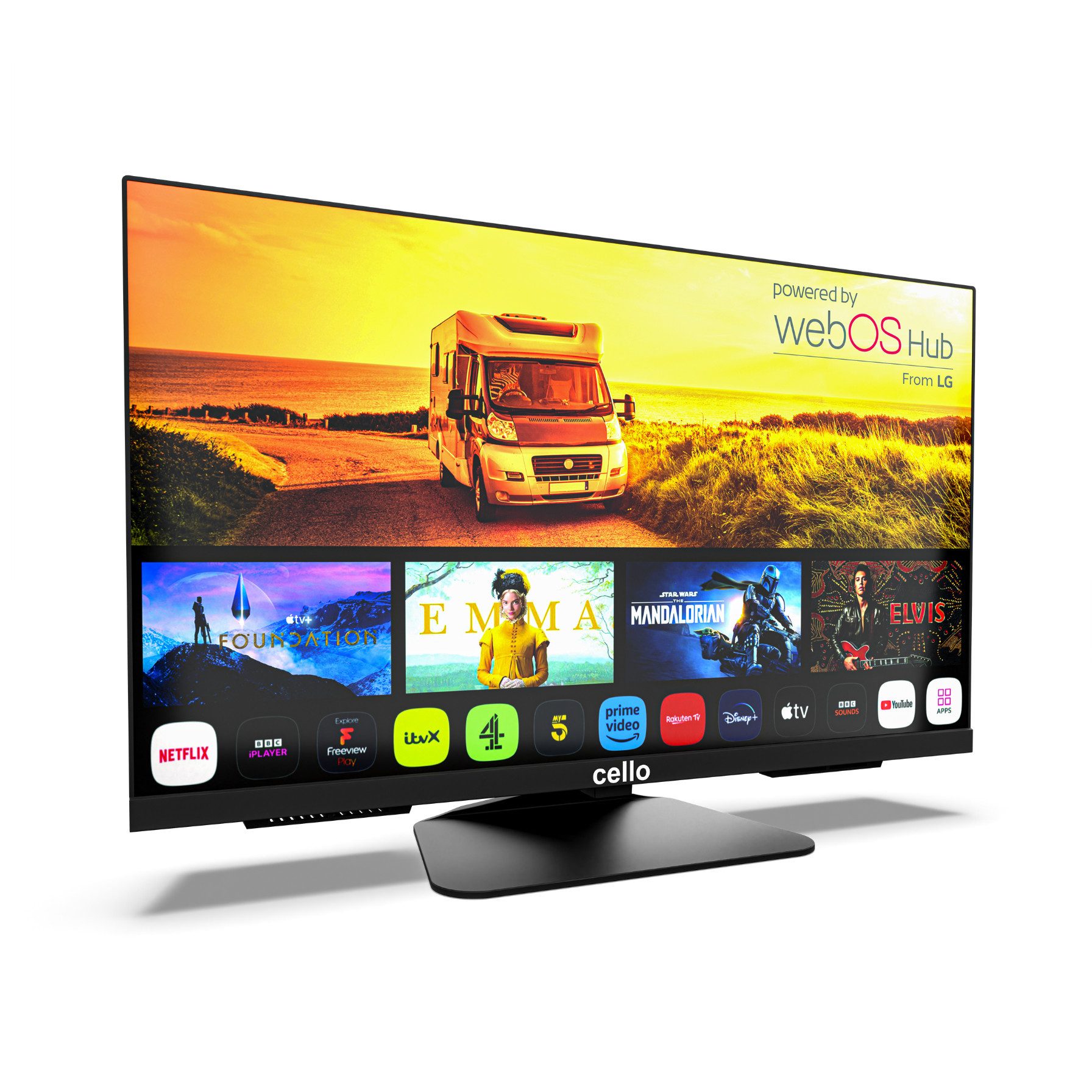 Cello 24 Zoll Camping 12V Smart WebOS Traveller LED-Fernseher (60,96 cm/24 Zoll, 1366 × 768 (HD Ready), Smart-TV) ! RABATT: 45.46% Cello 24 Zoll Camping 12V Smart WebOS Traveller LED-Fernseher (60,96 cm/24 Zoll, 1366 × 768 (HD Ready), Smart-TV) ! RABATT: 45.46%