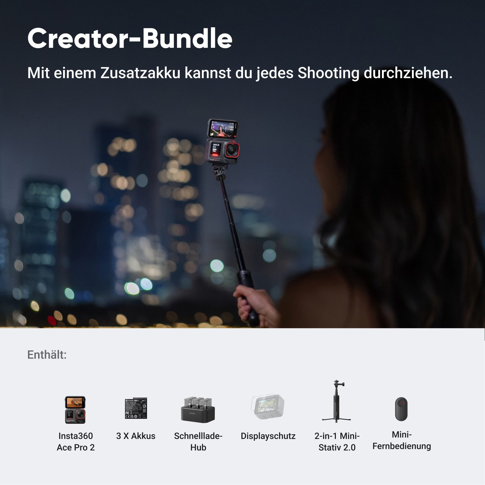Insta360 Insta360 Ace Pro 2 - 8K wasserdichte Actionkamera Action Cam (8K, WLAN (Wi-Fi), Bluetooth)