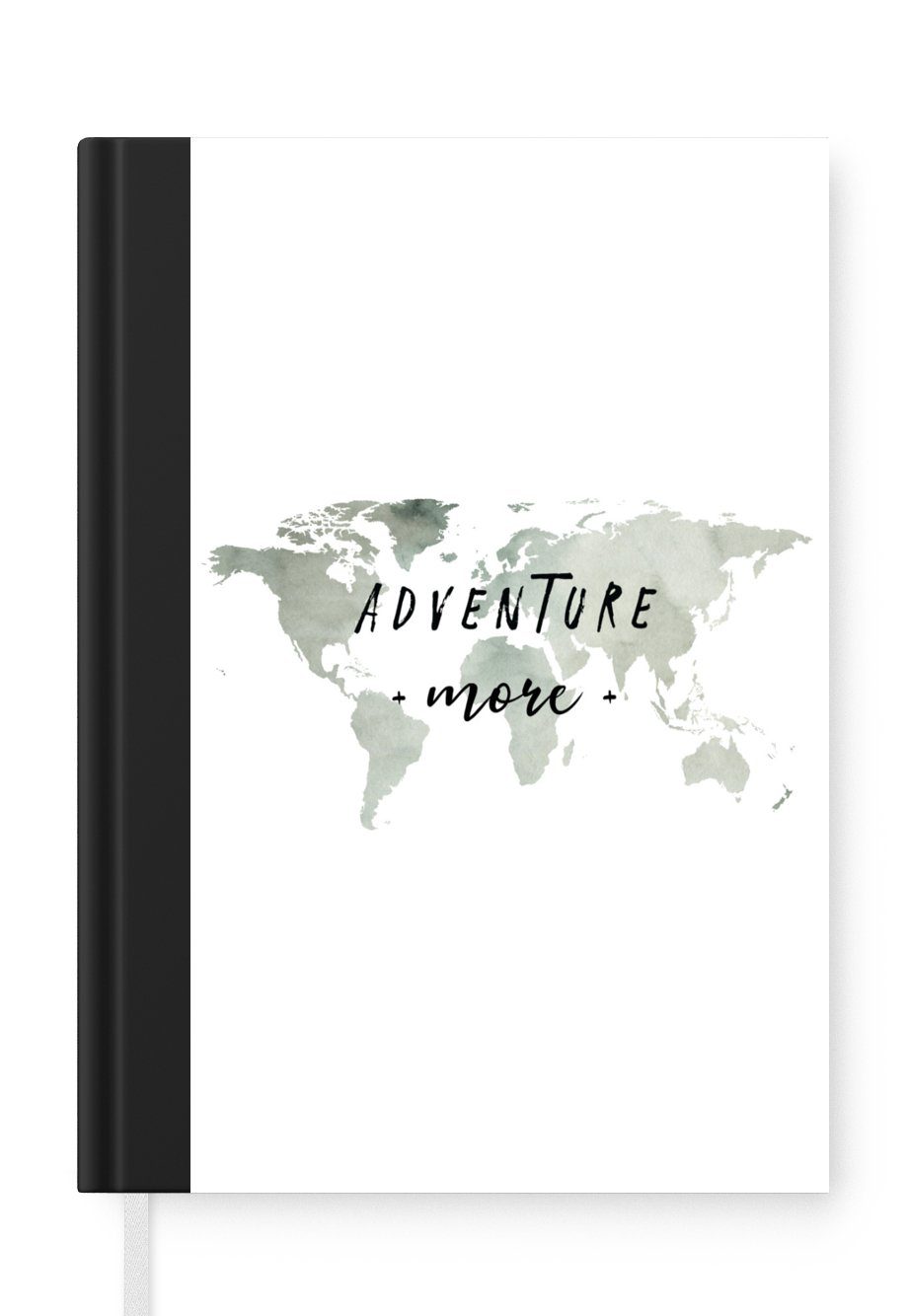Journal, - 98 Haushaltsbuch Abenteuer, Notizbuch Notizheft, Merkzettel, Aquarellfarbe - Seiten, A5, Tagebuch, Weltkarte MuchoWow
