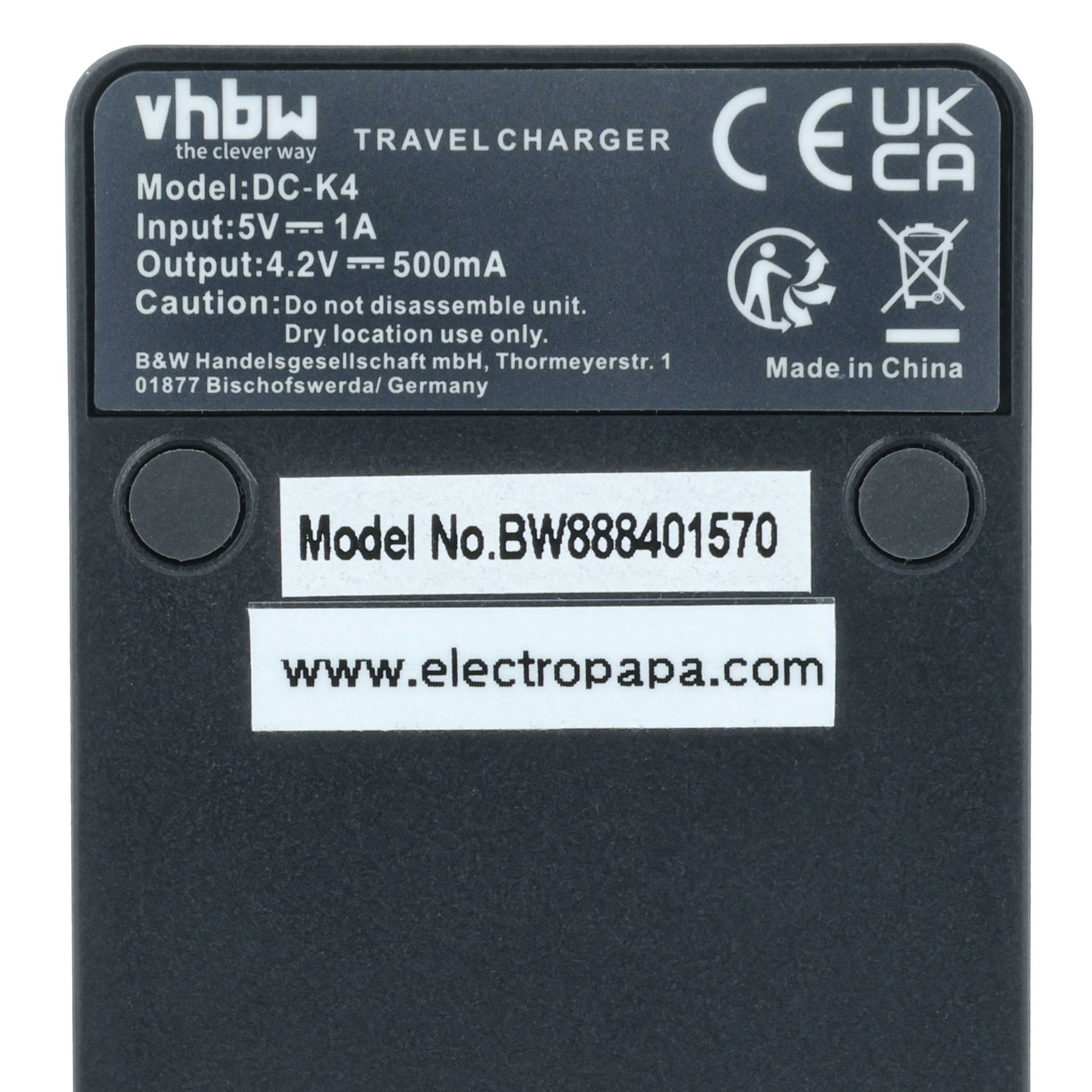 vhbw passend für Canon PowerShot SX720 HS, G7x Mark II, SX620 HS, G9X, G9X Kamera-Ladegerät (Ladestation zum Laden eines Akkus an jeder USB-Buchse z.B. am PC) – Bild 5 von 5